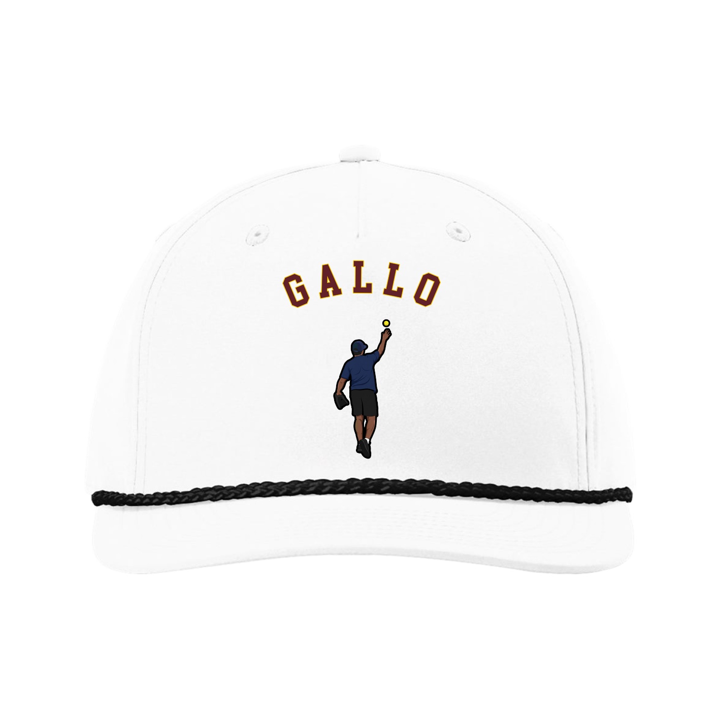 Five-Panel Classic Rope Cap — Shirsey Arch in White