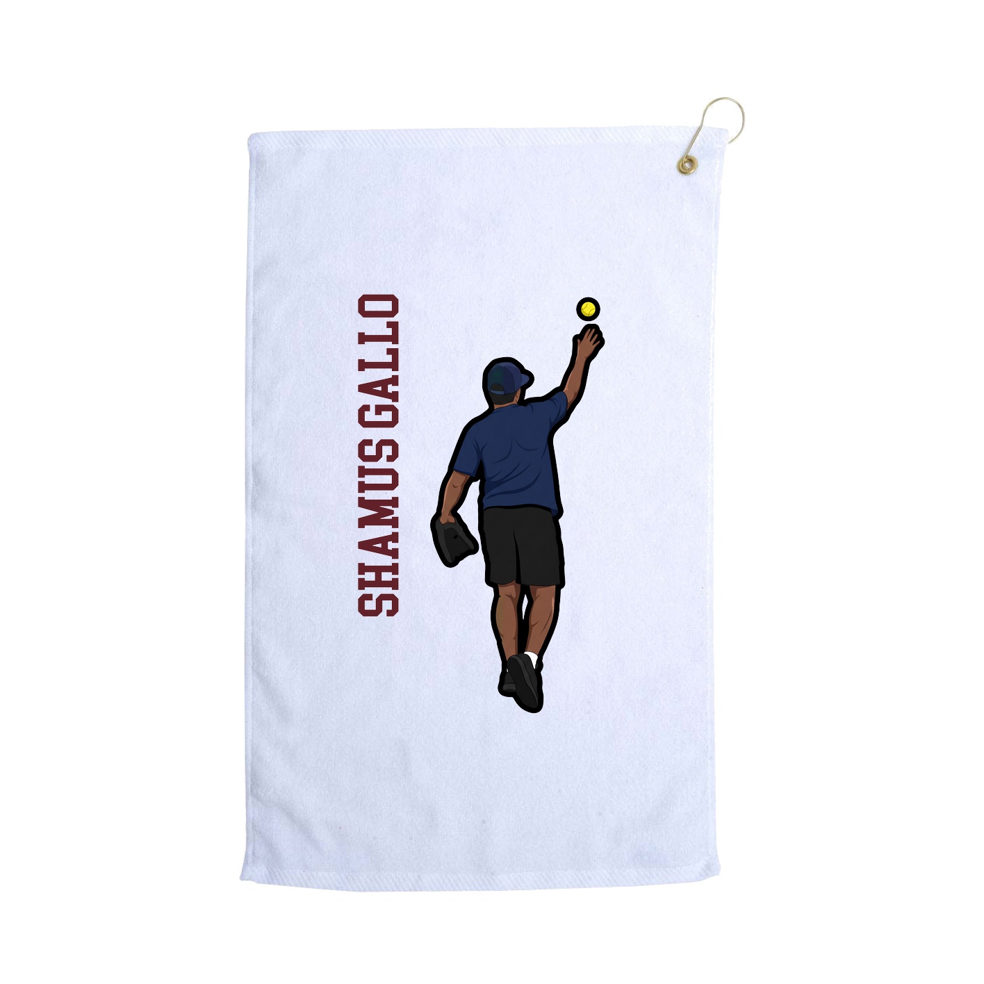 Golf Towel — Name Vertical in White