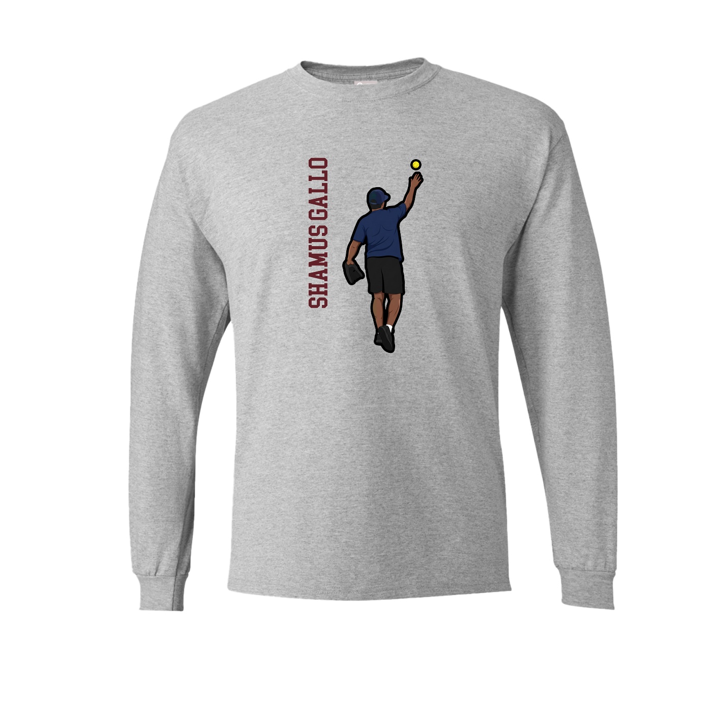 Long Sleeve Tee — Name Vertical in Grey