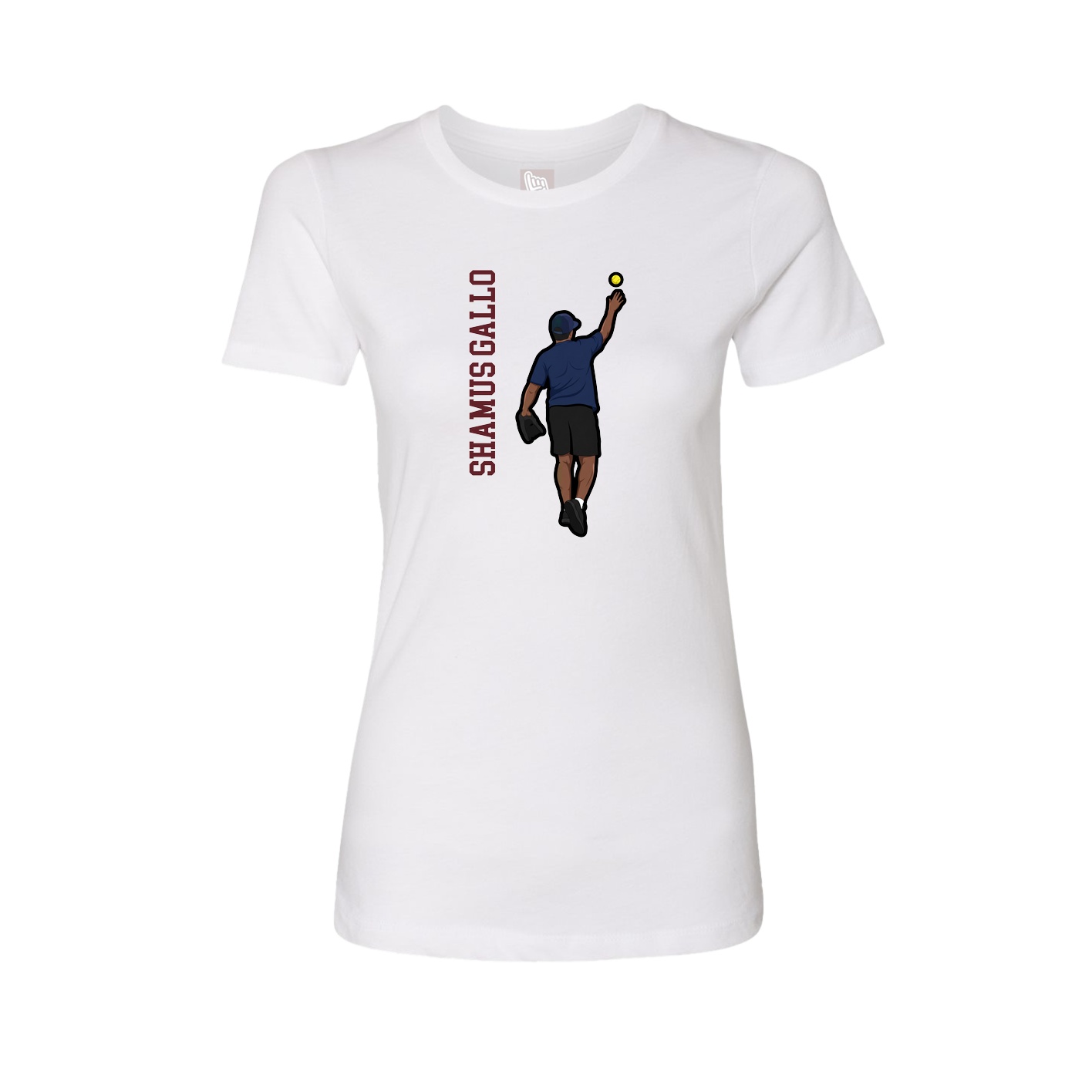 Fitted Women's Tee — Name Vertical in White