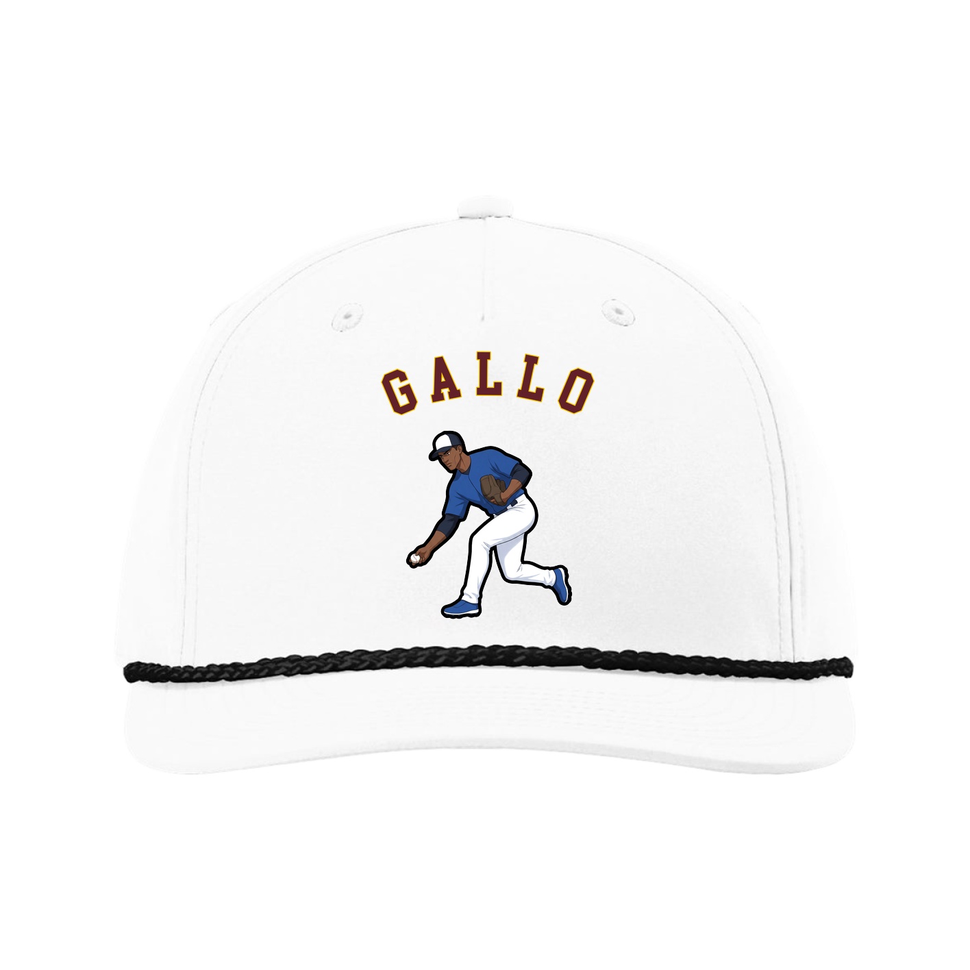 Five-Panel Classic Rope Cap — Shirsey Arch in White