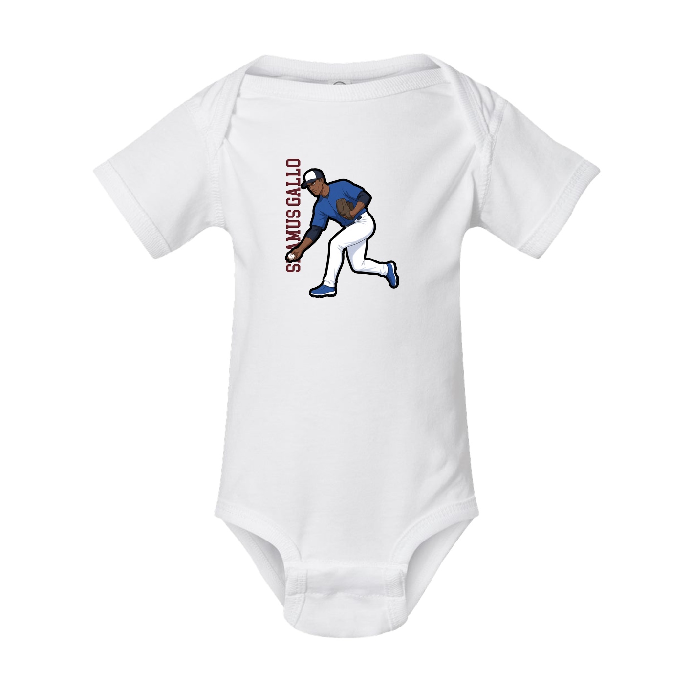 Baby Onesie — Name Vertical in White
