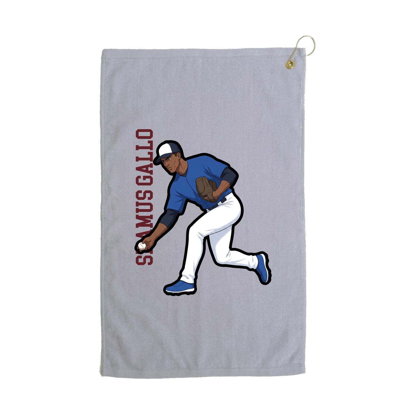 Golf Towel — Name Vertical in Grey
