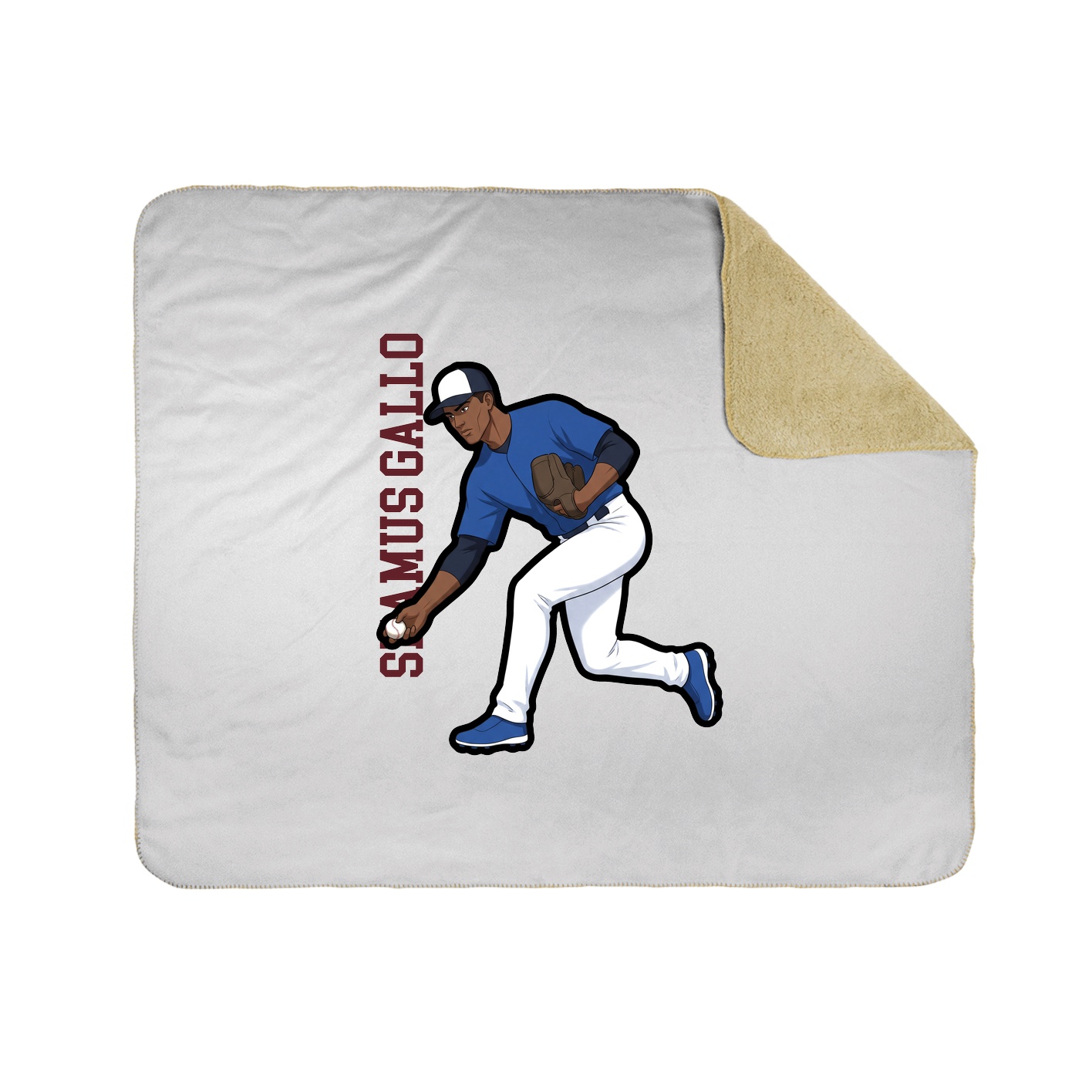 Throw Blanket — Name Vertical in White