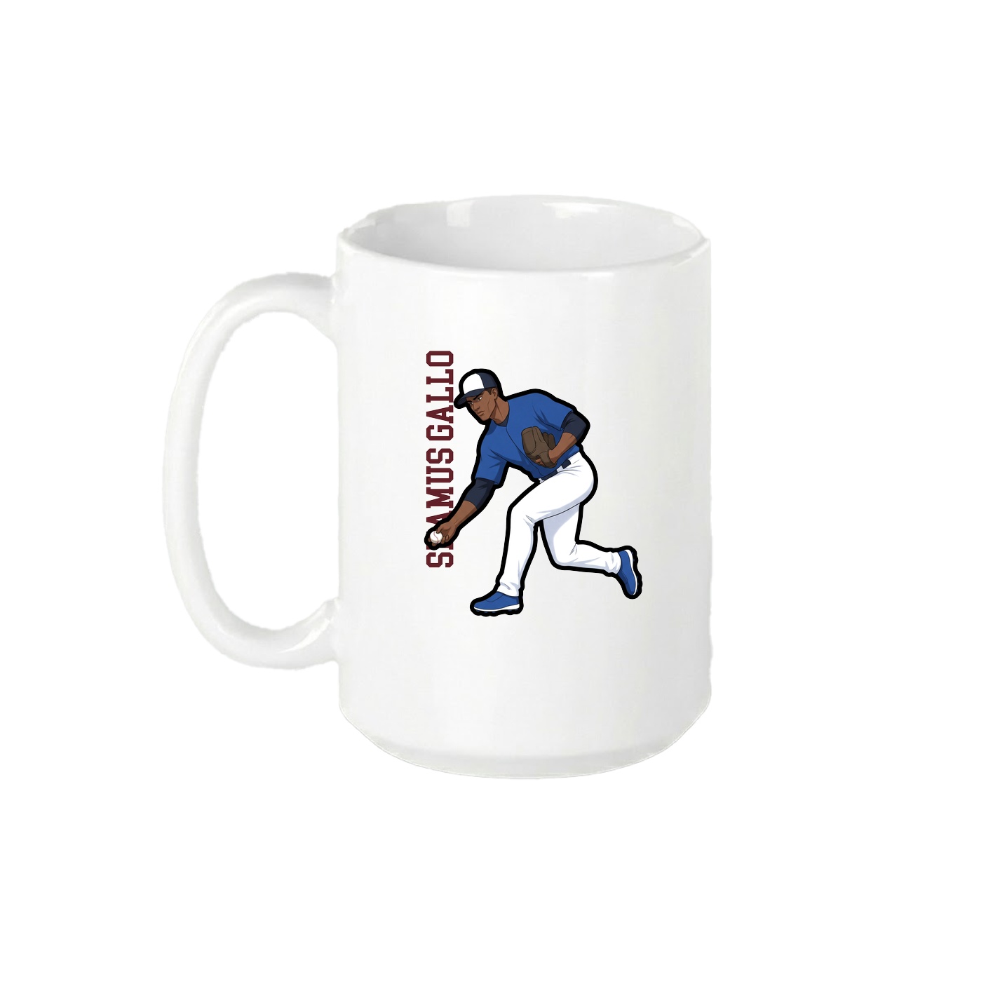 15oz Coffee Mug — Name Vertical in White
