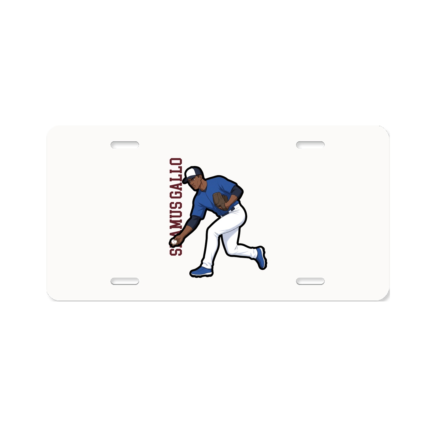 License Plate — Name Vertical in Classic