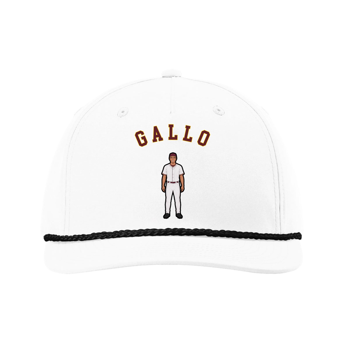 Five-Panel Classic Rope Cap — Shirsey Arch in White