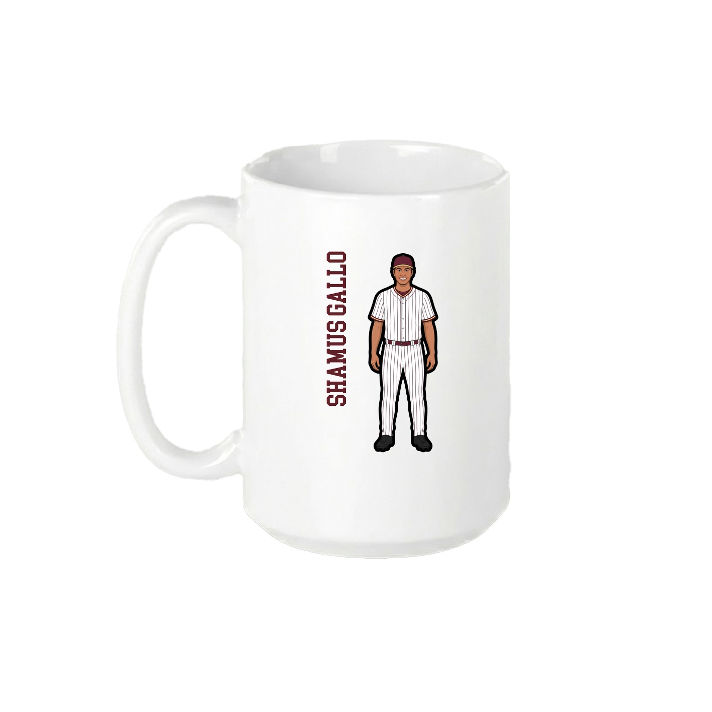 15oz Coffee Mug — Name Vertical in White