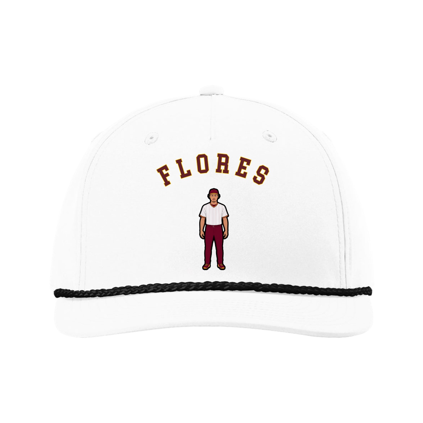 Five-Panel Classic Rope Cap — Shirsey Arch in White