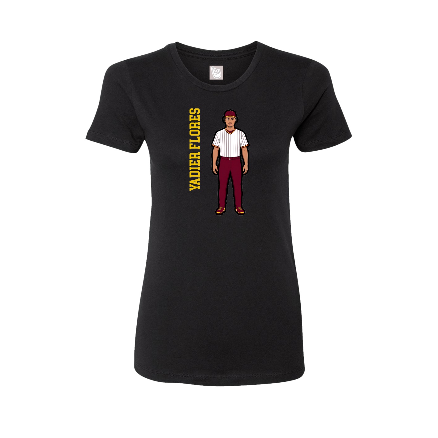 Fitted Women's Tee — Name Vertical in Black