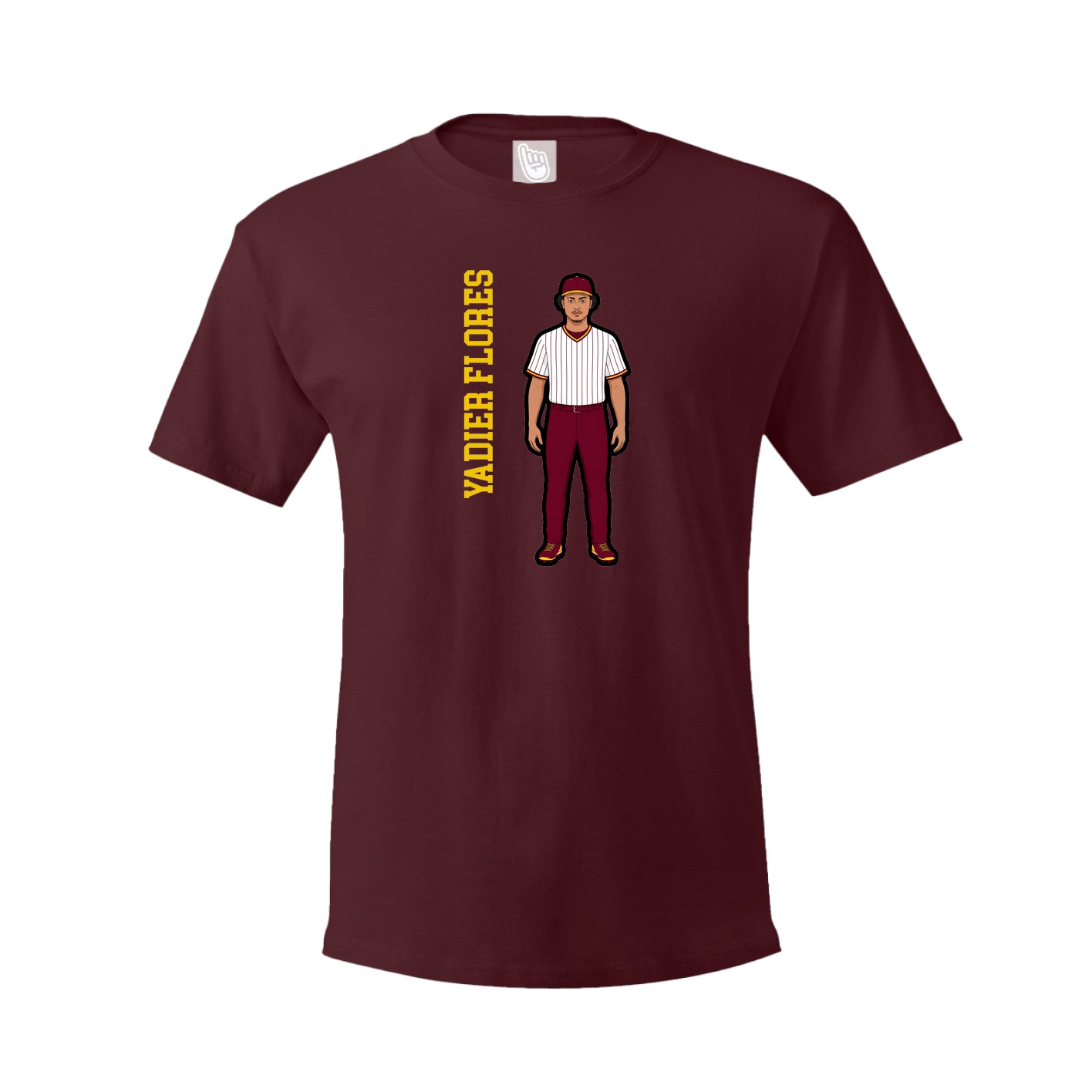 Youth Tee — Name Vertical in Maroon