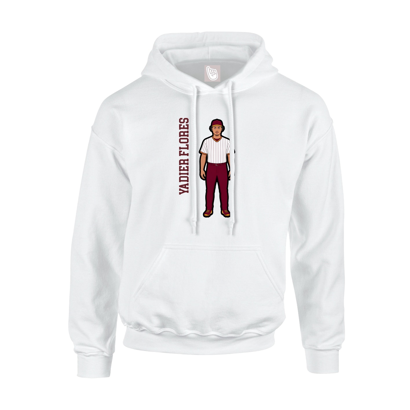 Hoodie — Name Vertical in White