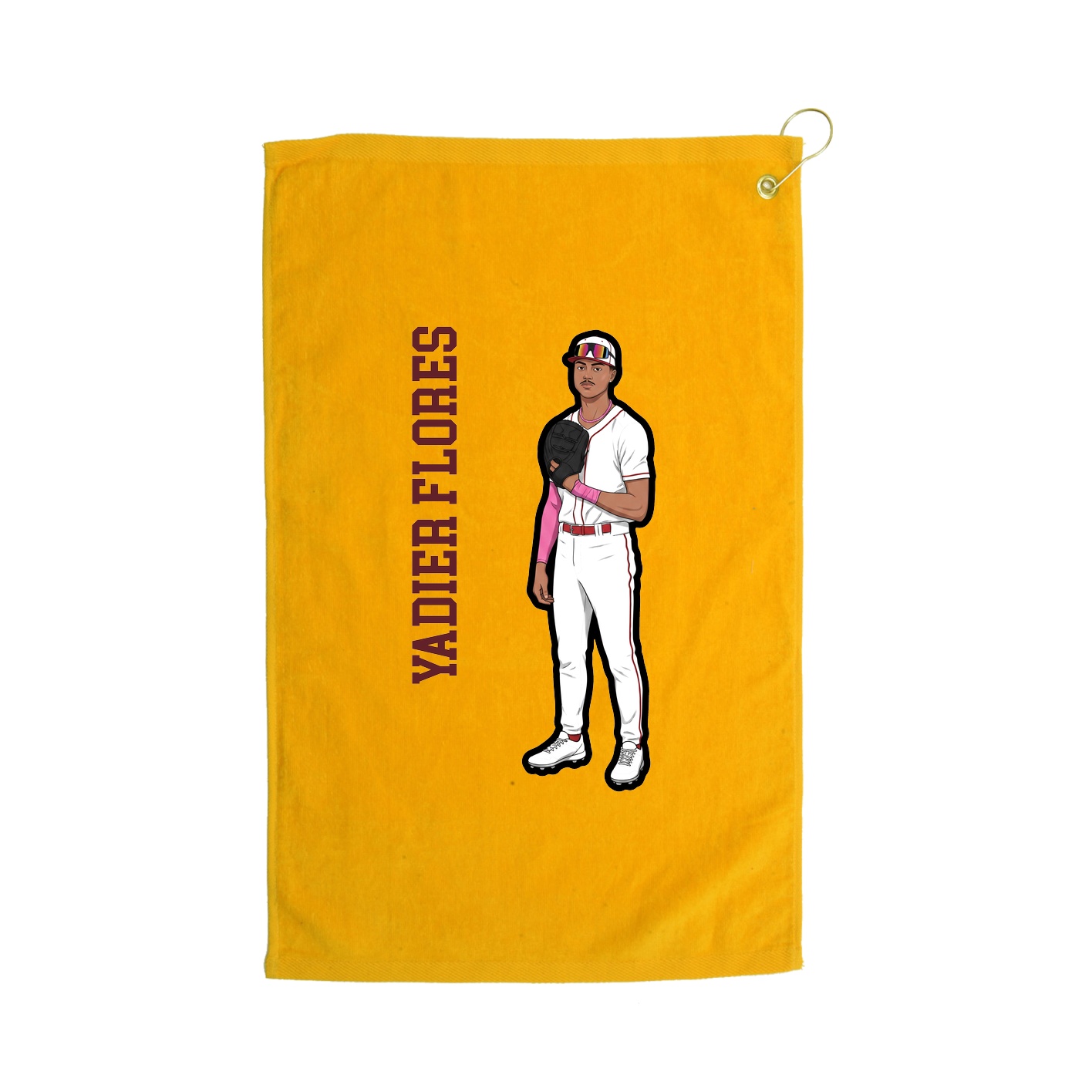 Golf Towel — Name Vertical in Gold