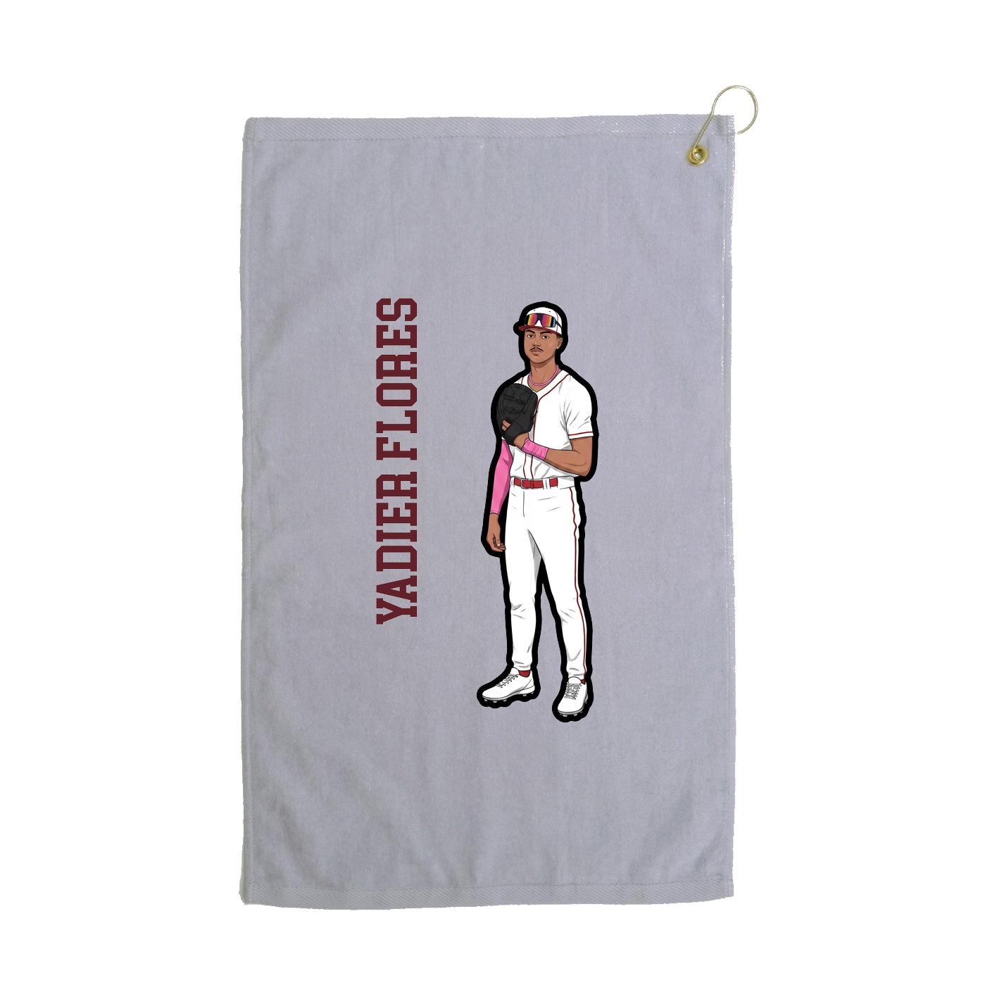 Golf Towel — Name Vertical in Grey