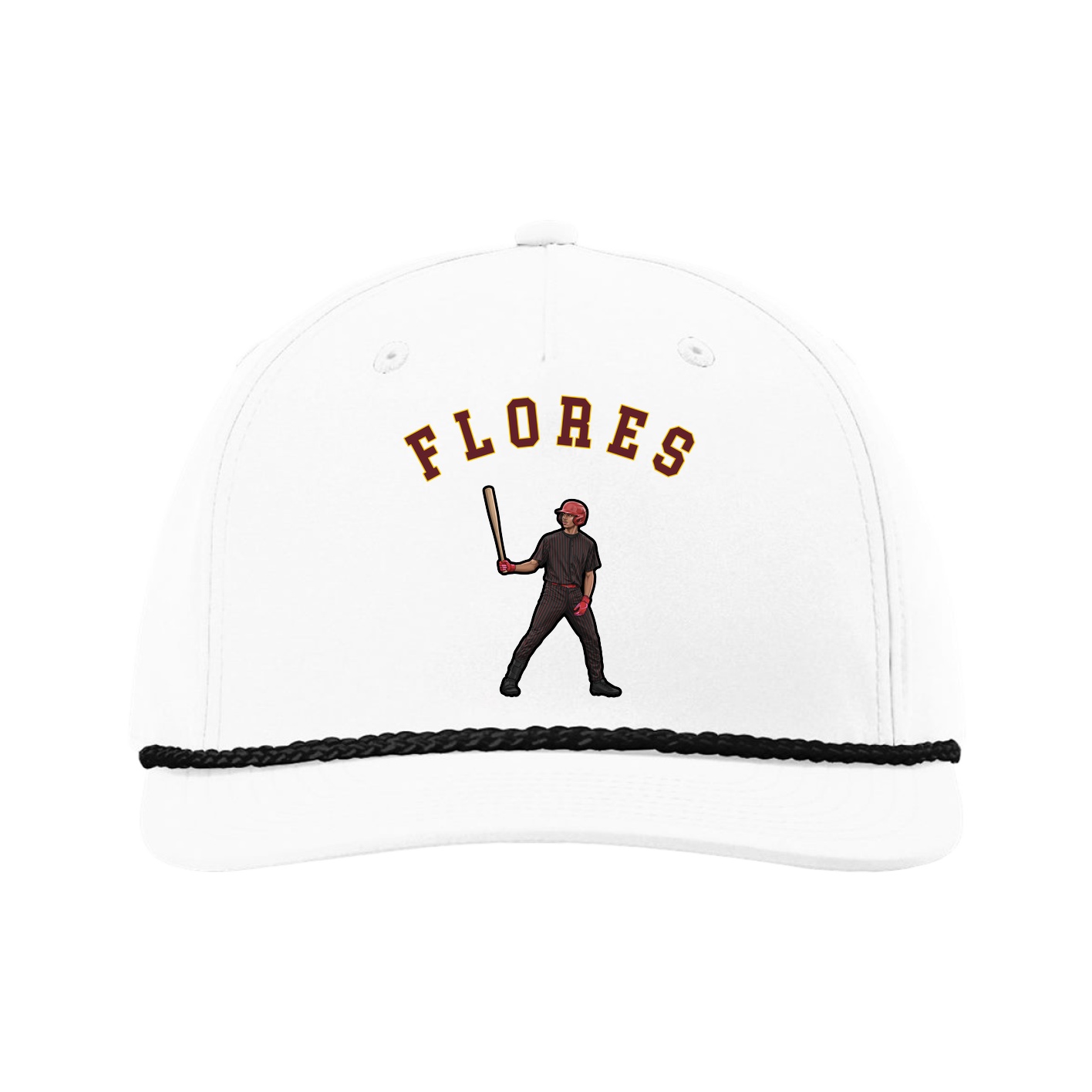 Five-Panel Classic Rope Cap — Shirsey Arch in White