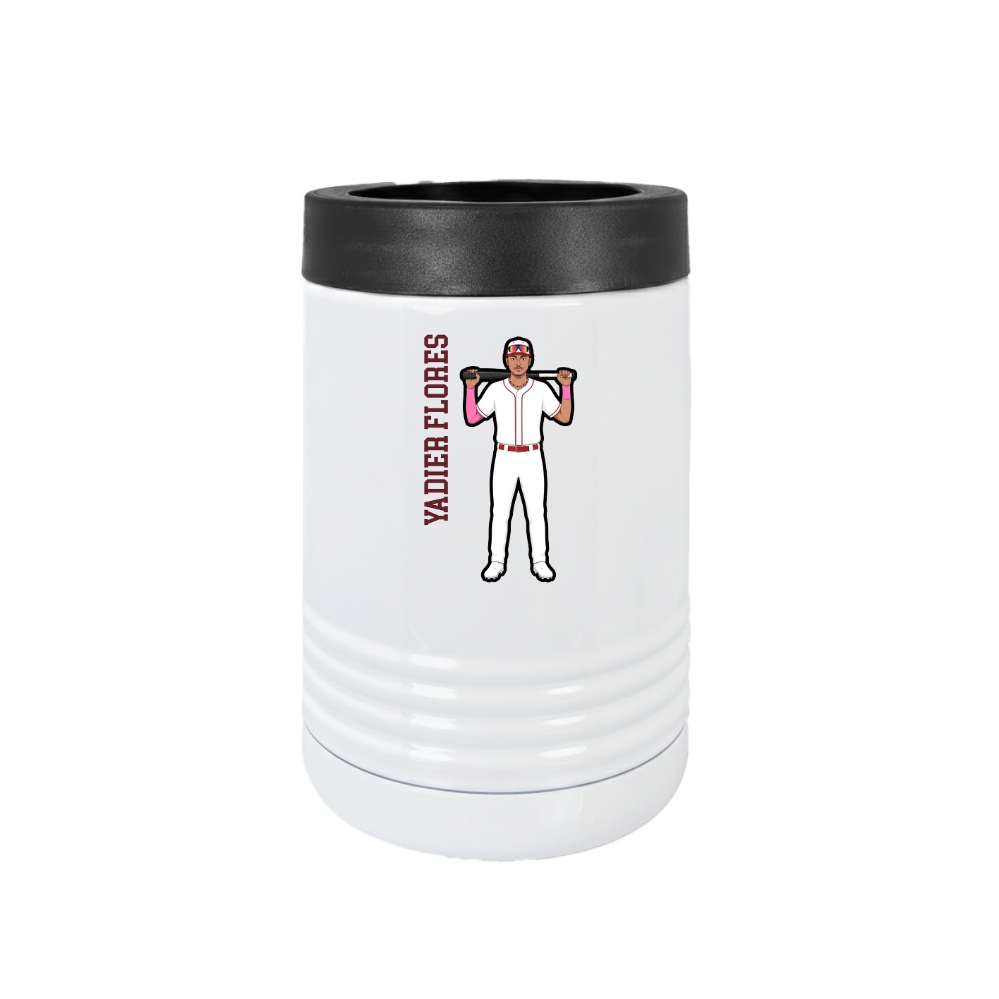 Beverage Holder — Name Vertical in White