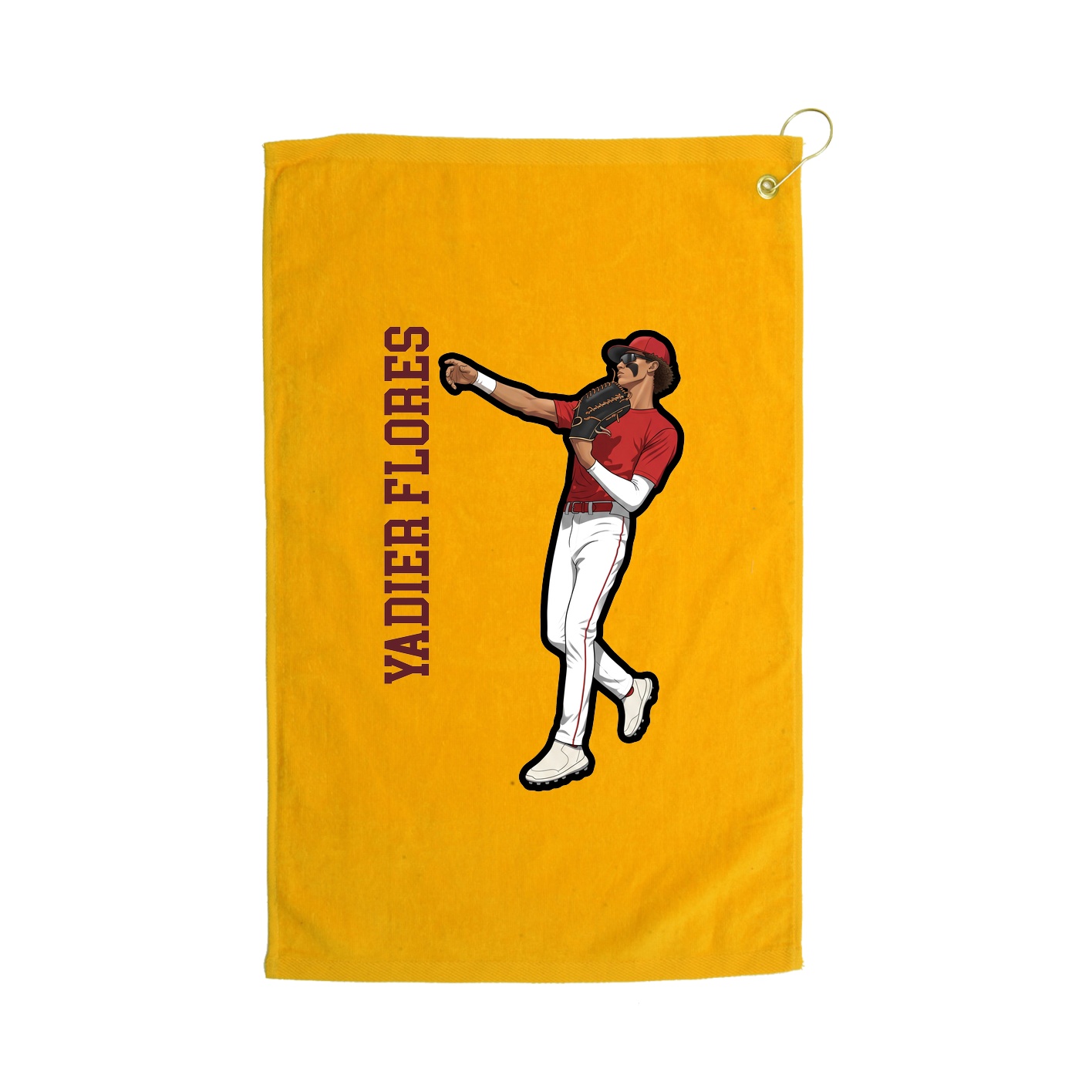 Golf Towel — Name Vertical in Gold