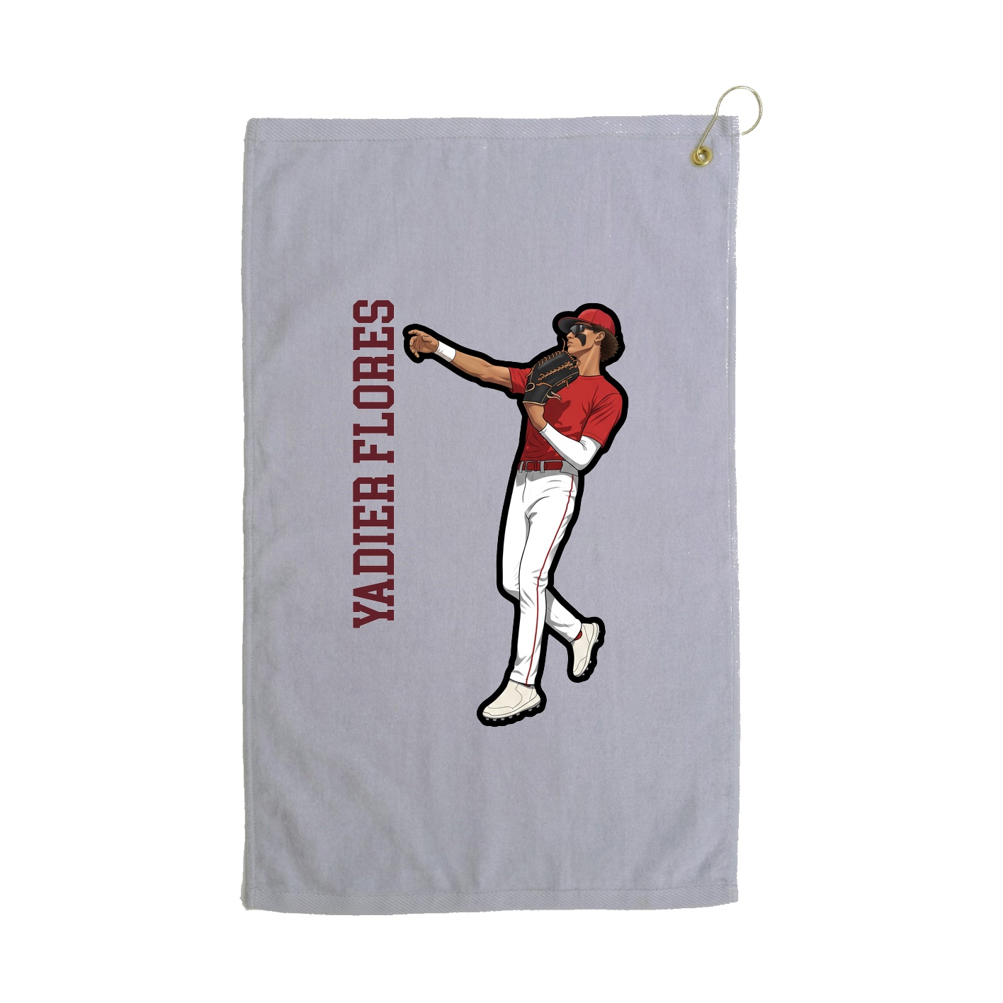 Golf Towel — Name Vertical in Grey