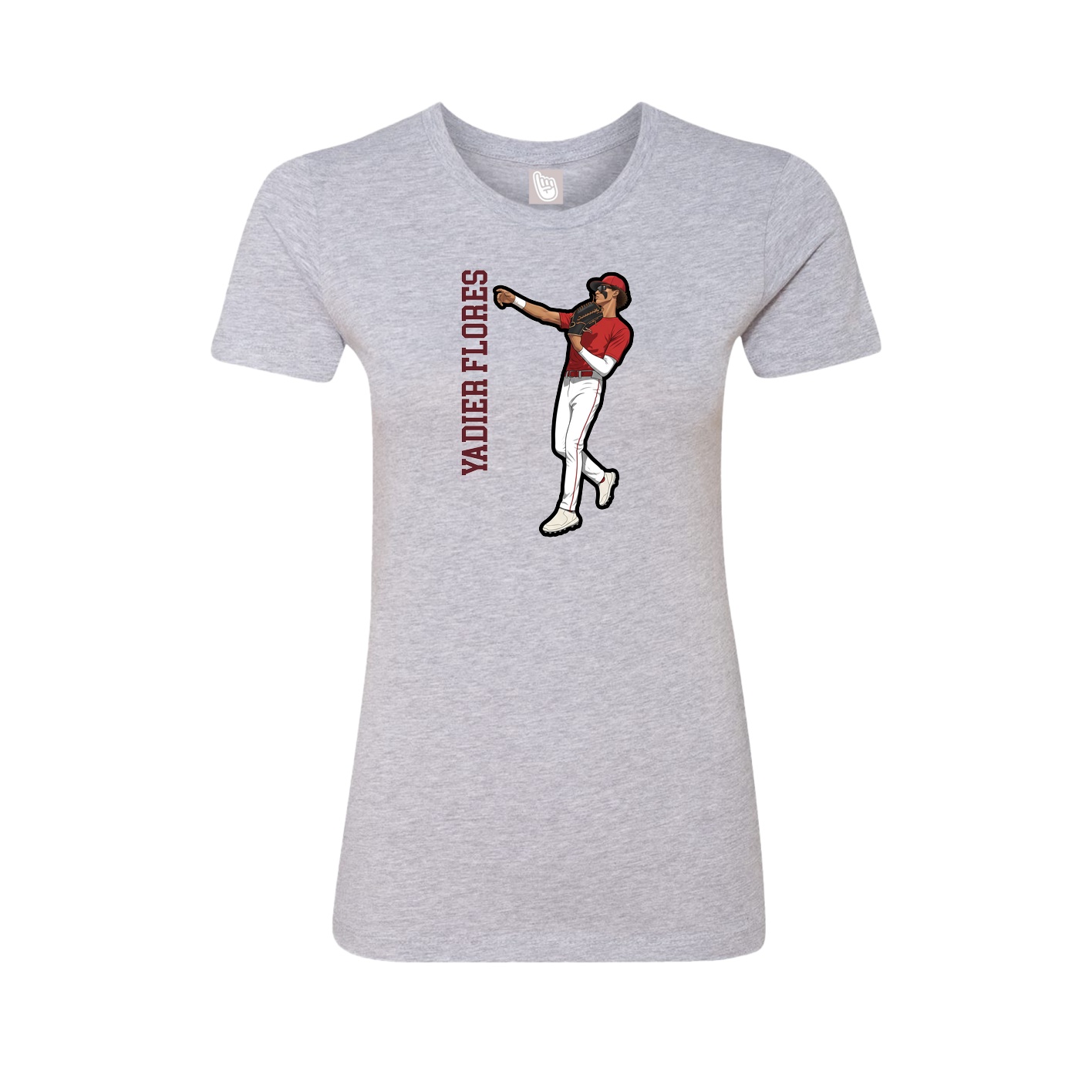Womens Tee — Name Vertical in Grey