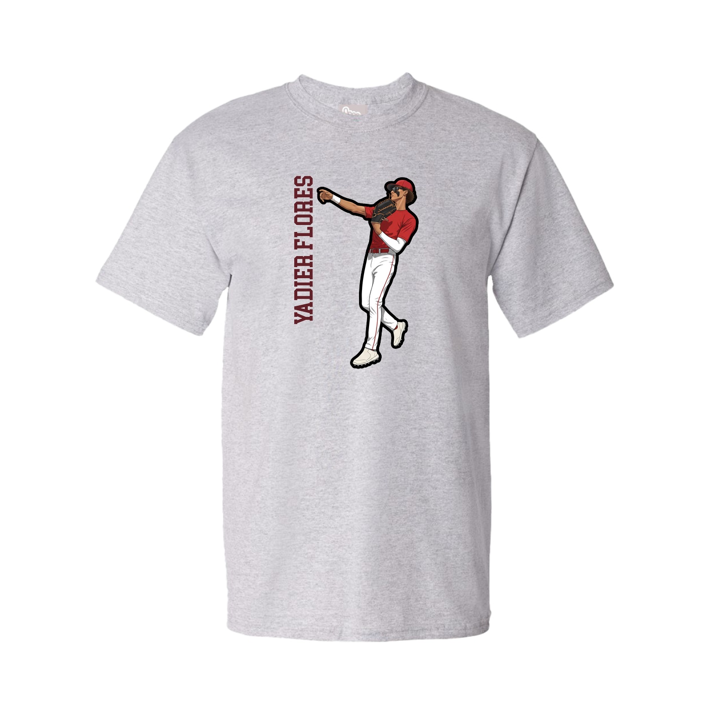 Youth Tee — Name Vertical in Grey
