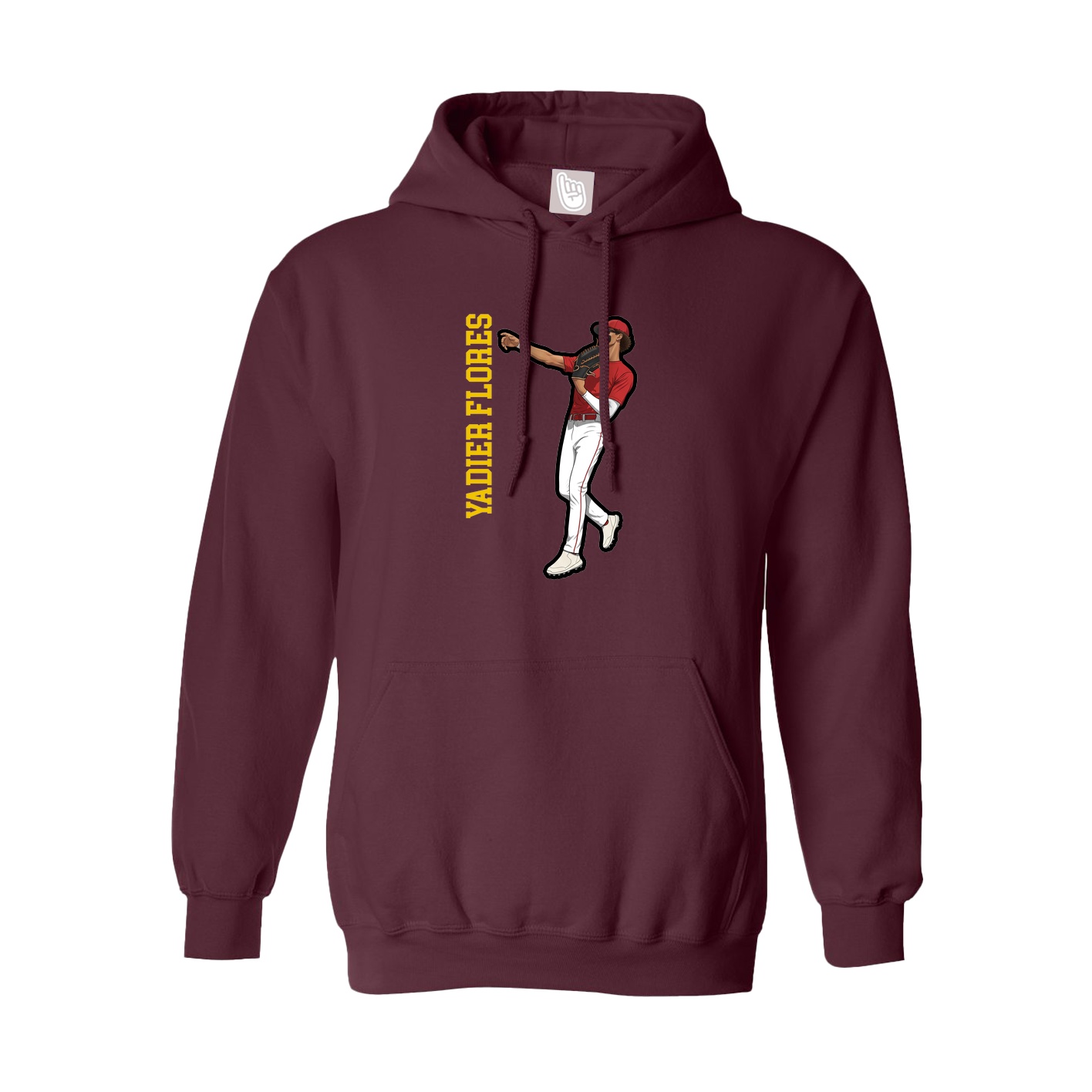 Youth Hoodie — Name Vertical in Maroon