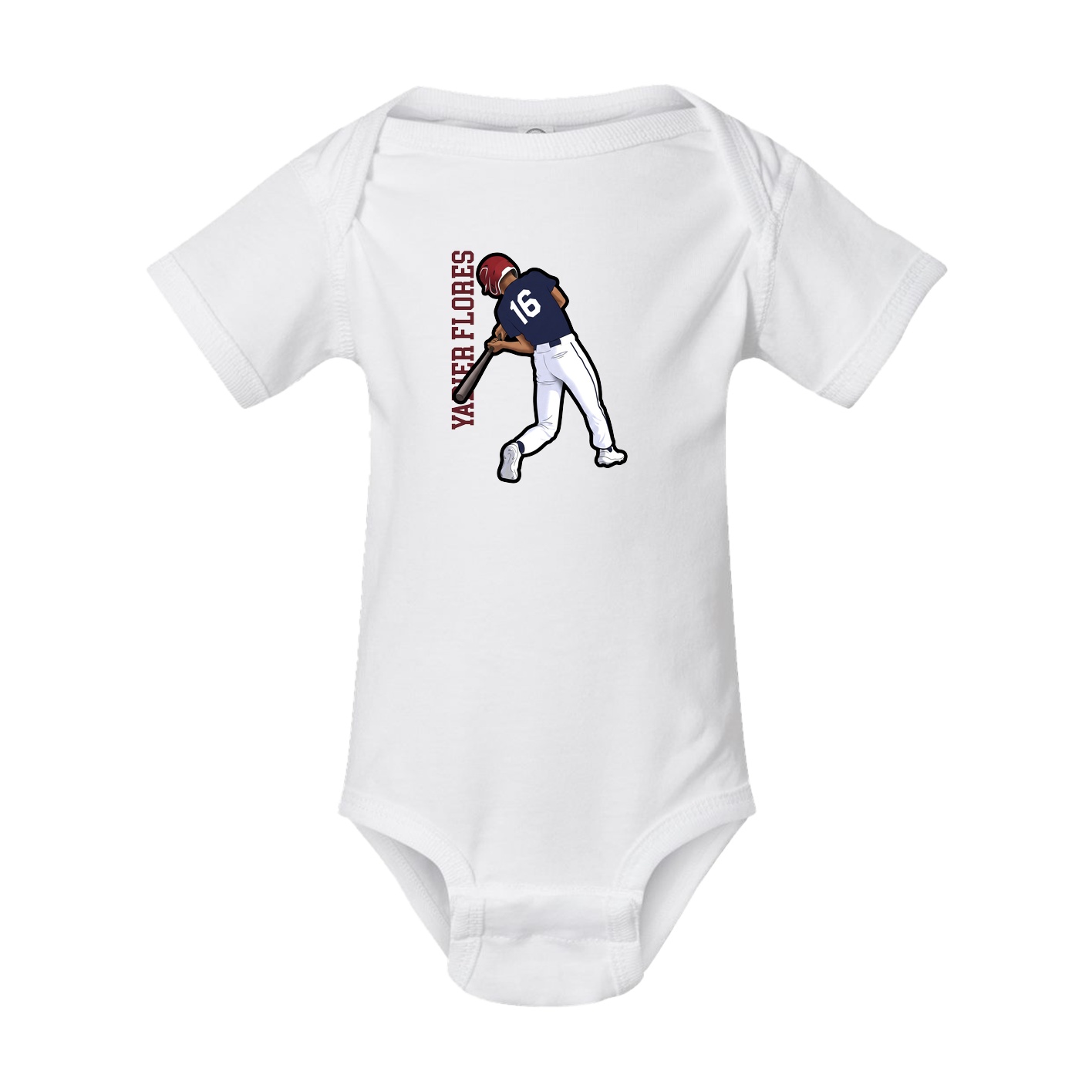 Baby Onesie — Name Vertical in White