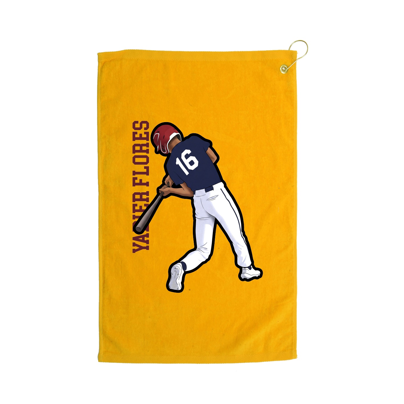 Golf Towel — Name Vertical in Gold