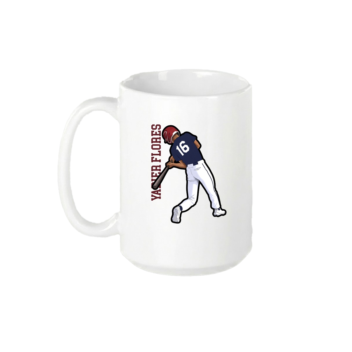 15oz Coffee Mug — Name Vertical in White
