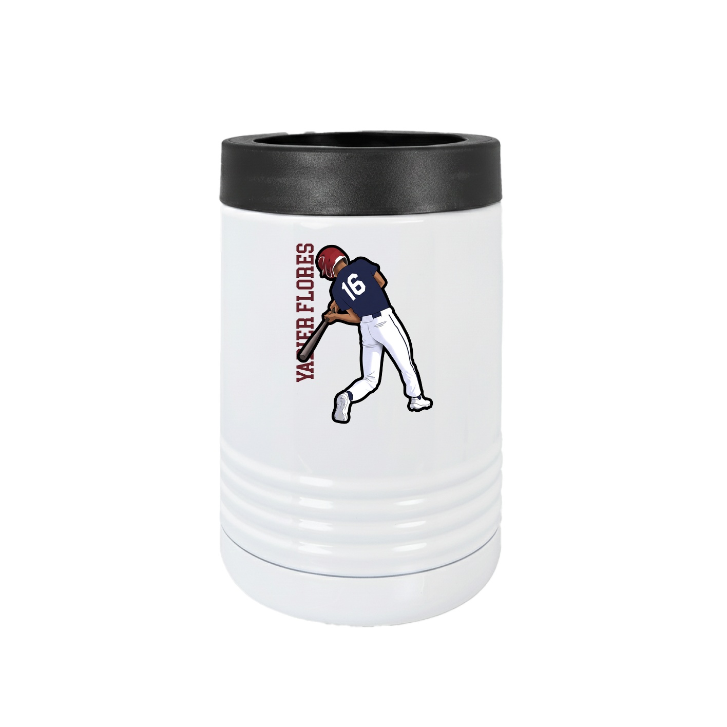 Beverage Holder — Name Vertical in White