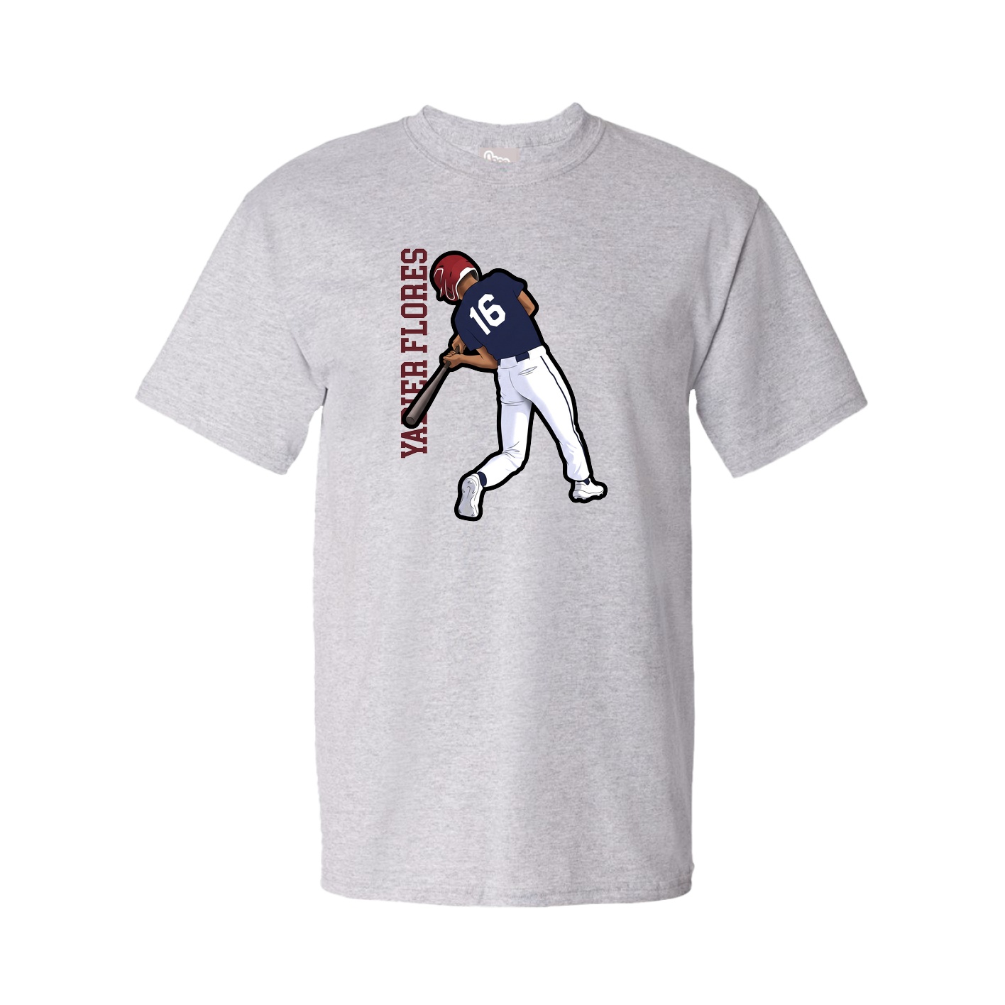 Tee — Name Vertical in Grey