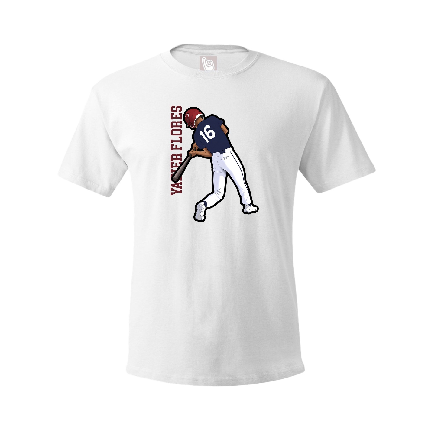 Tee — Name Vertical in White