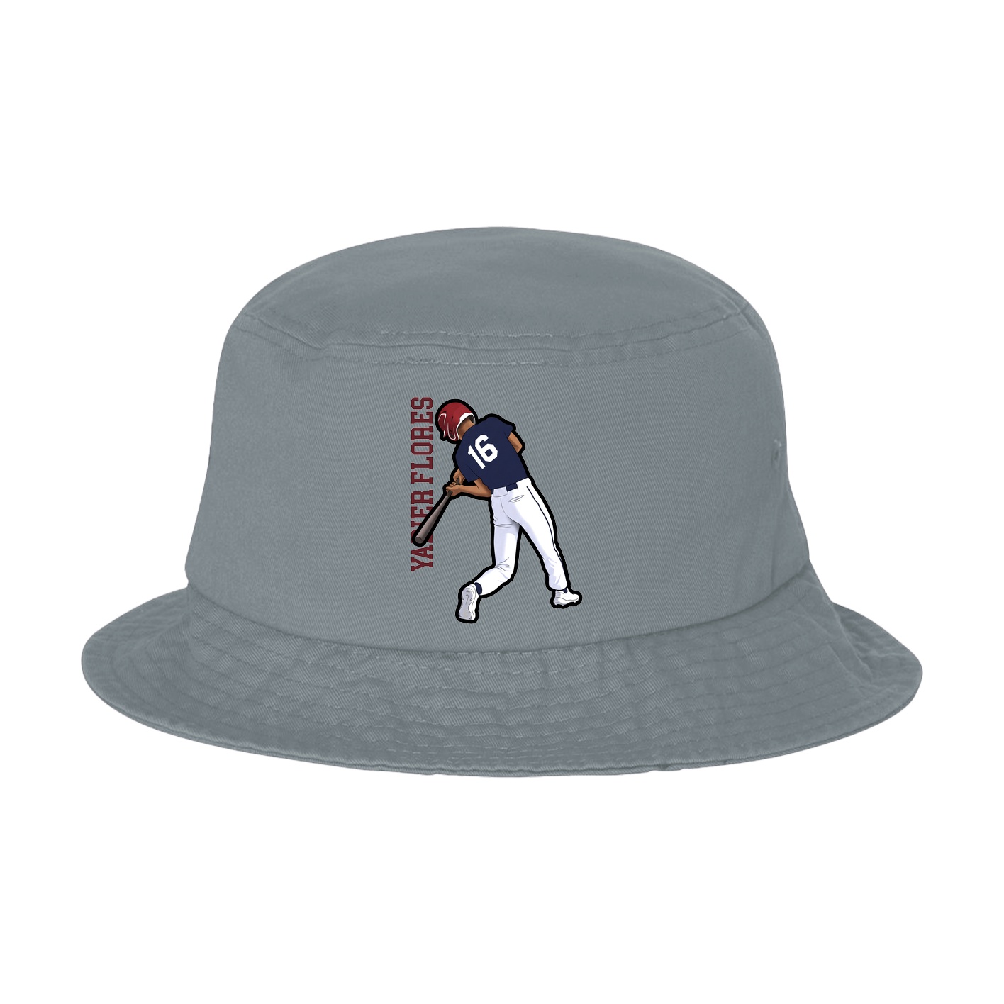 Bucket Cap — Name Vertical in Grey