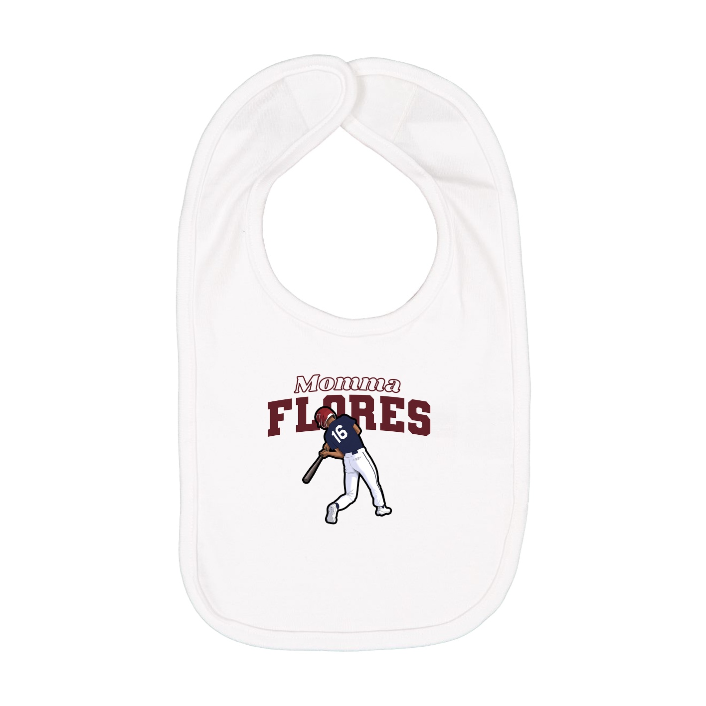 Infant Bib — Mothers Day Block in White