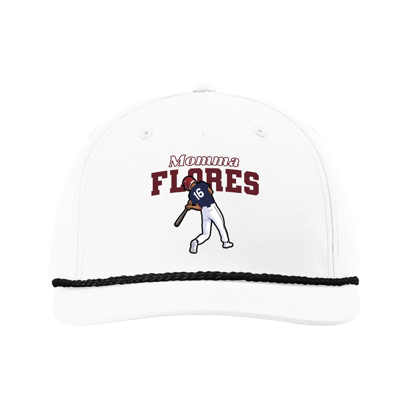 Five-Panel Classic Rope Cap — Mothers Day Block in White