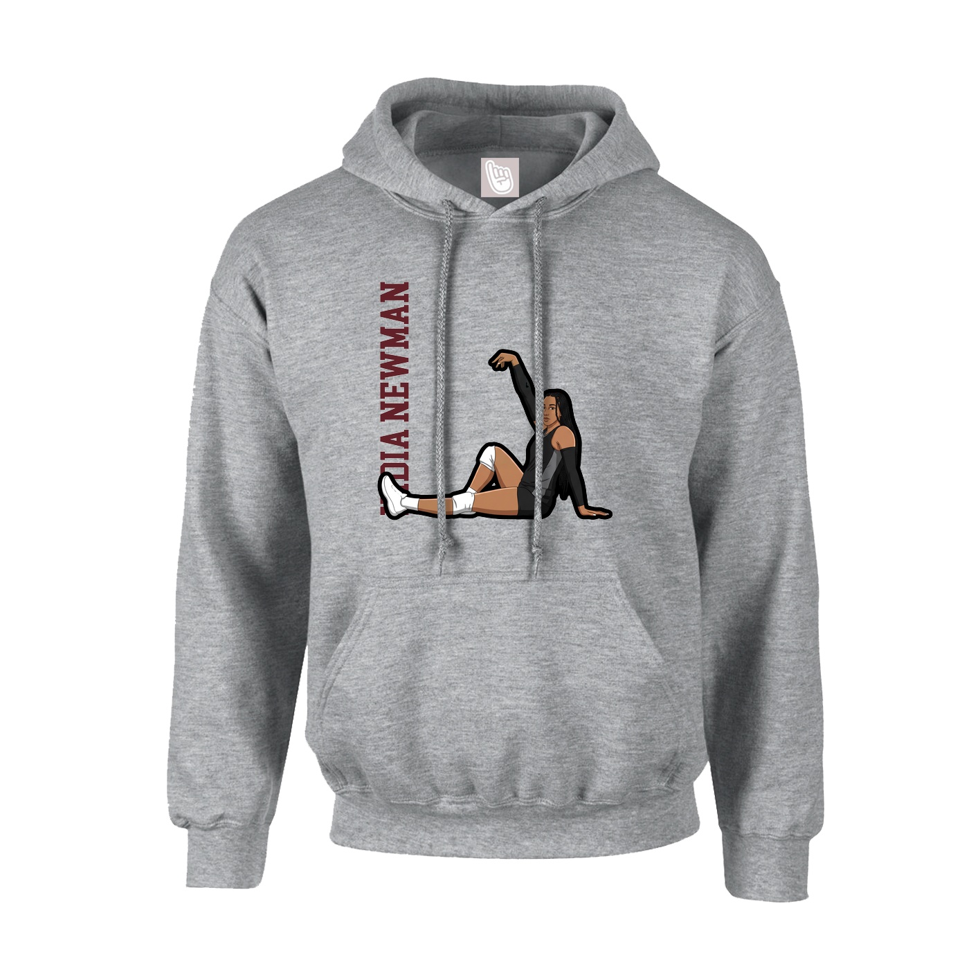 Hoodie — Name Vertical in Grey