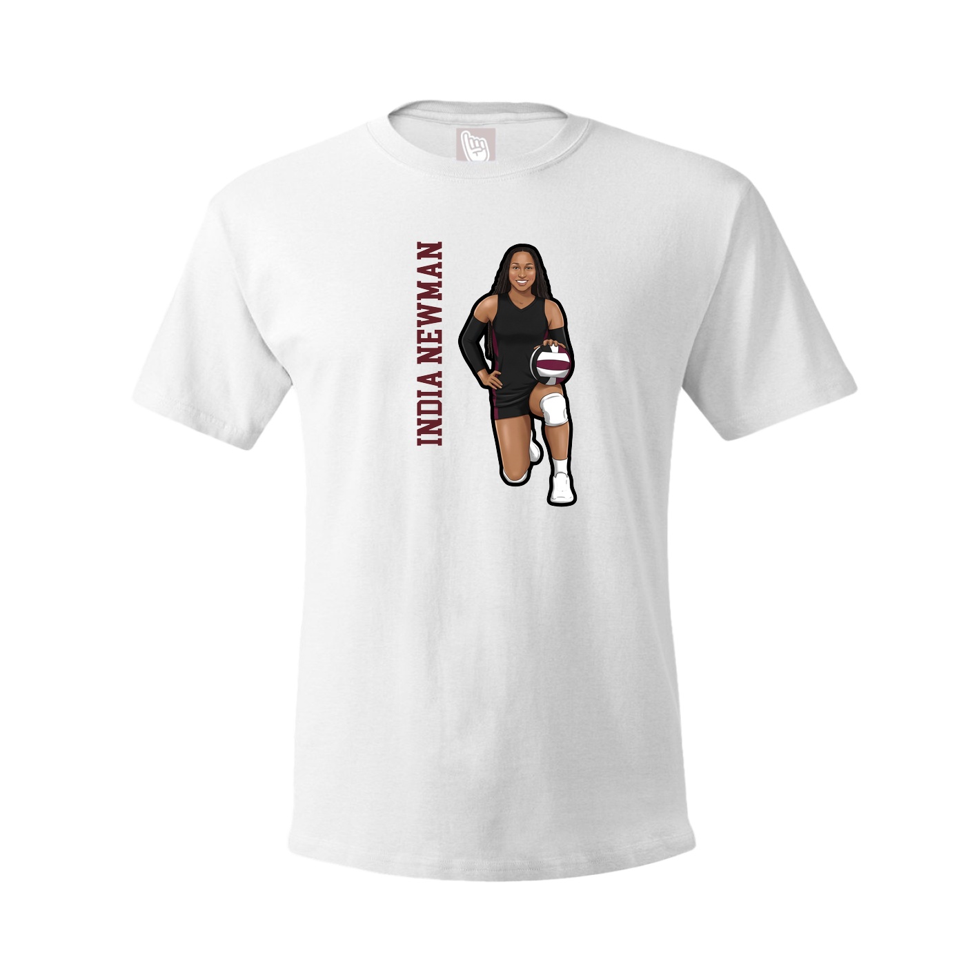 Tee — Name Vertical in White