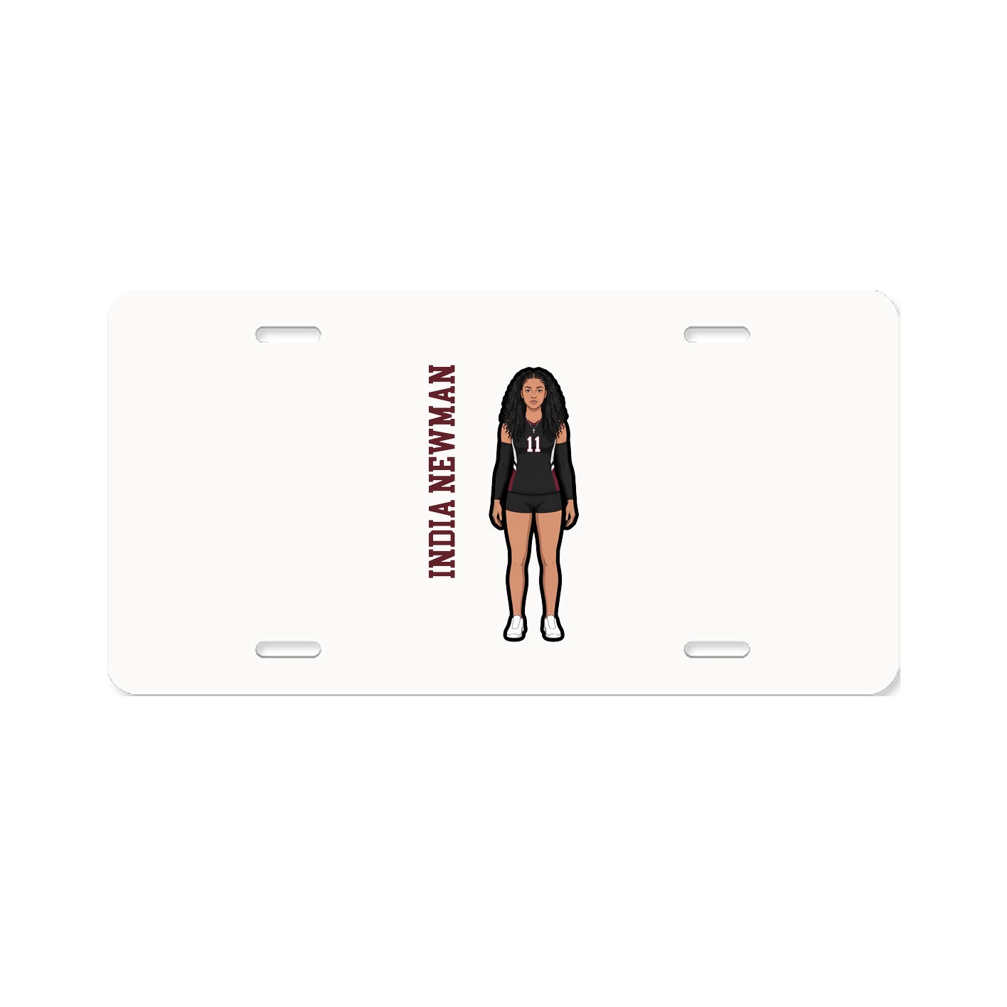 License Plate — Name Vertical in Classic