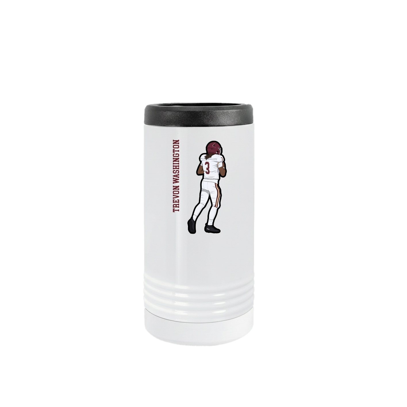 Slim Beverage Holder — Name Vertical in White