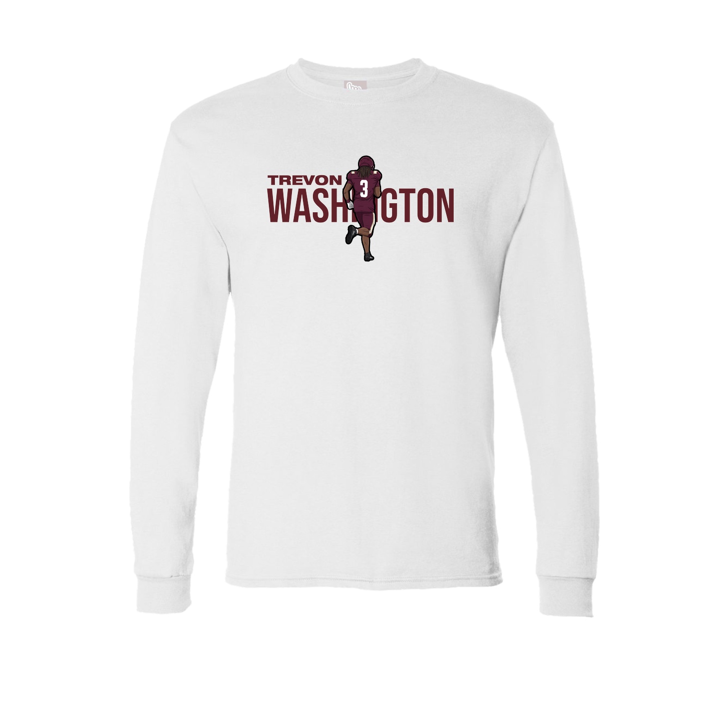 Long Sleeve Tee — Player Name in White