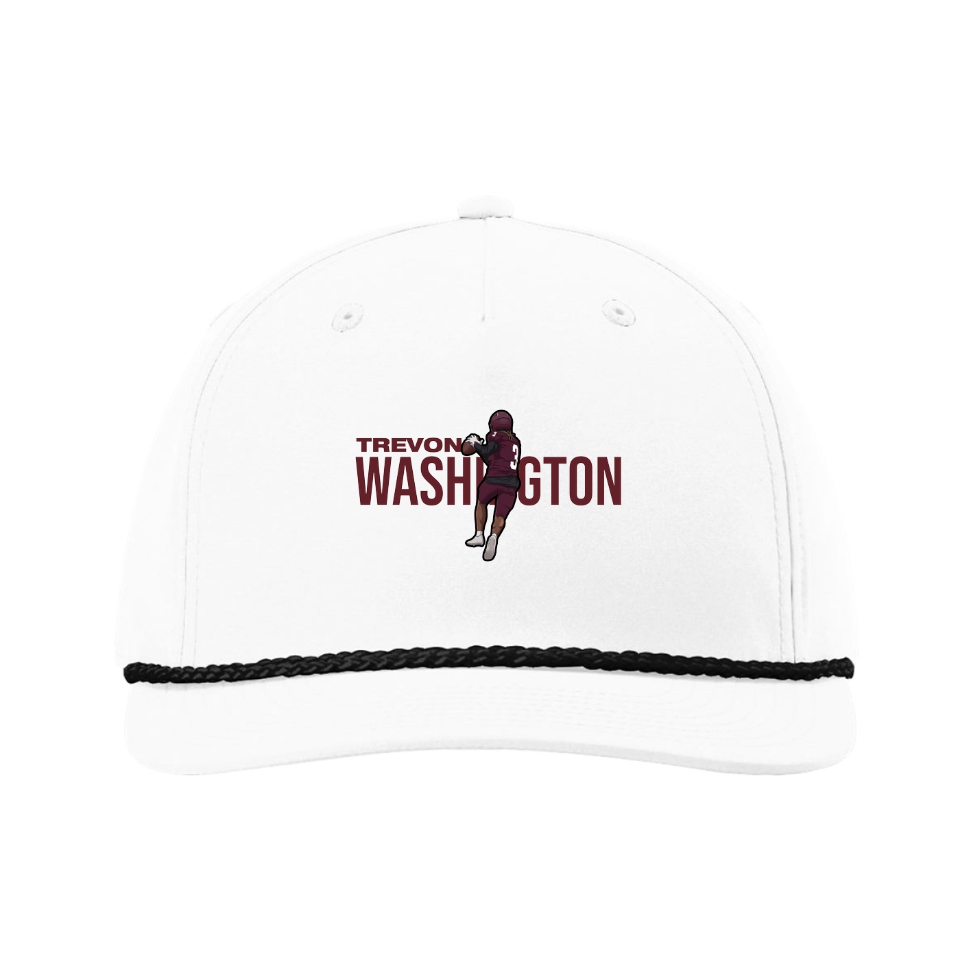 Five-Panel Classic Rope Cap — Player Name in White