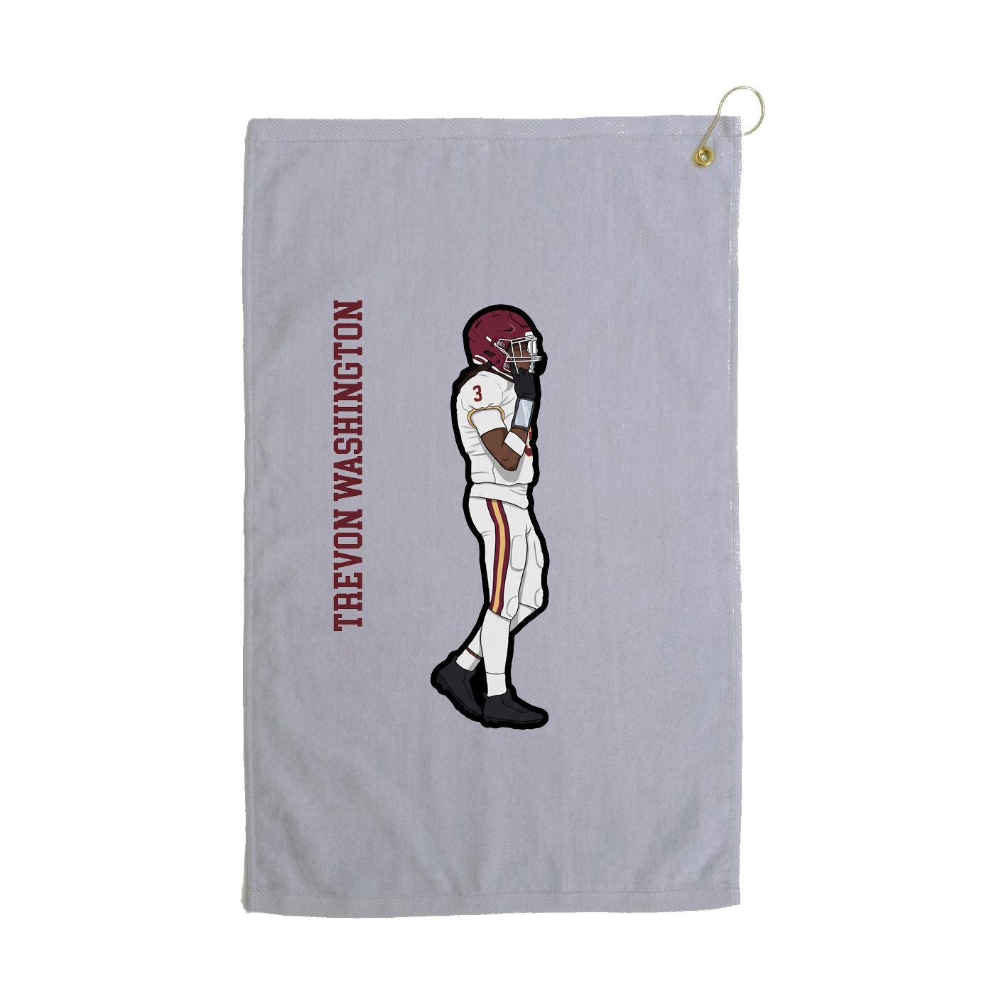 Golf Towel — Name Vertical in Grey
