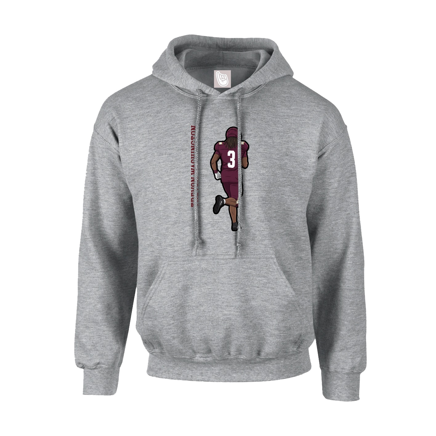 Hoodie — Name Vertical in Grey
