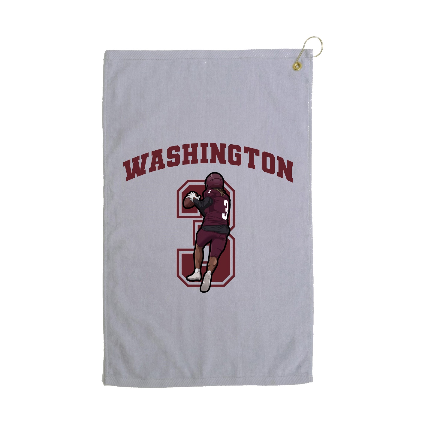 Golf Towel — Number in Grey