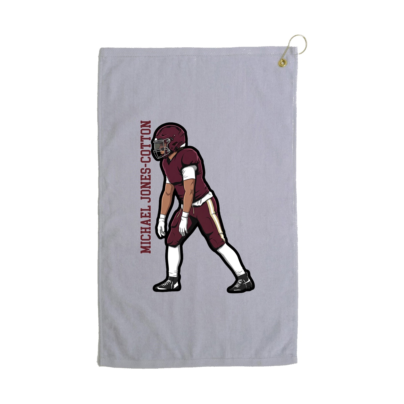 Golf Towel — Name Vertical in Grey