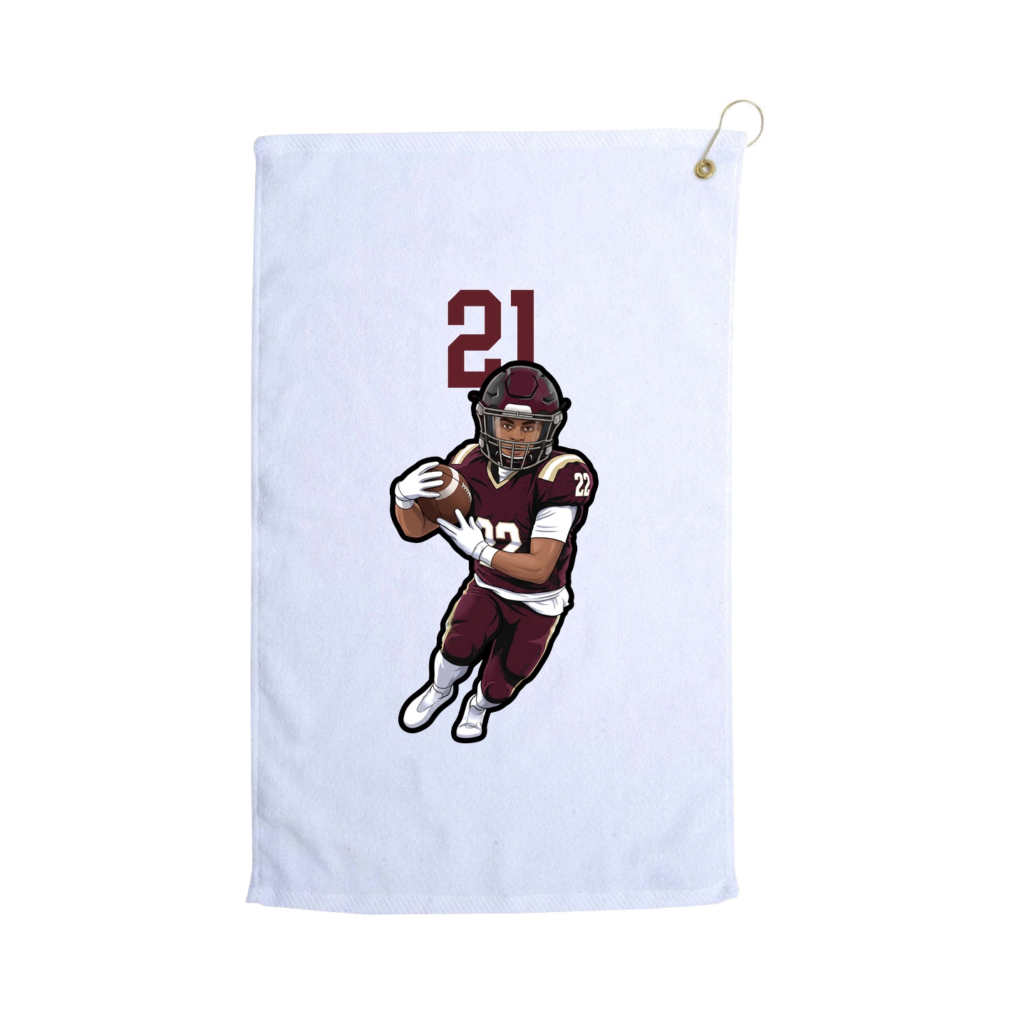 Golf Towel — Number Top in White