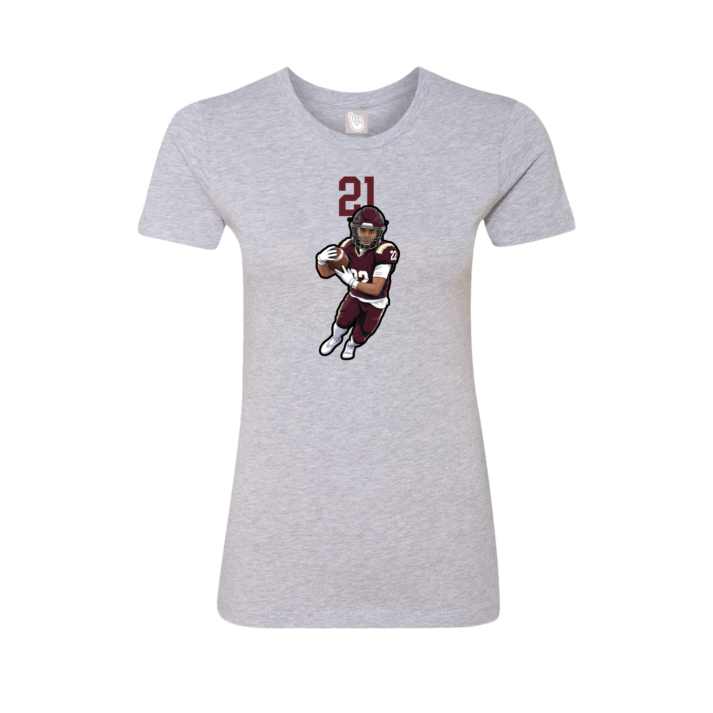 Fitted Women's Tee — Number Top in Grey