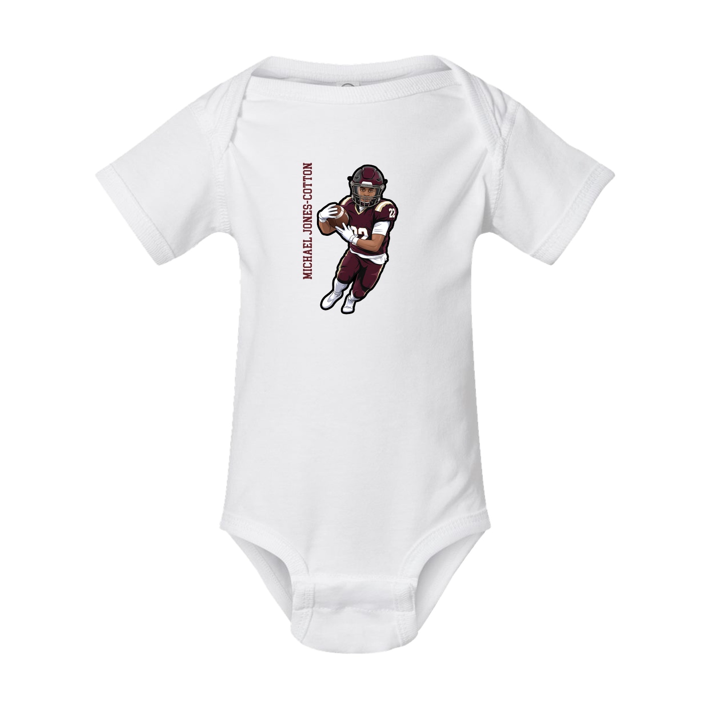 Baby Onesie — Name Vertical in White