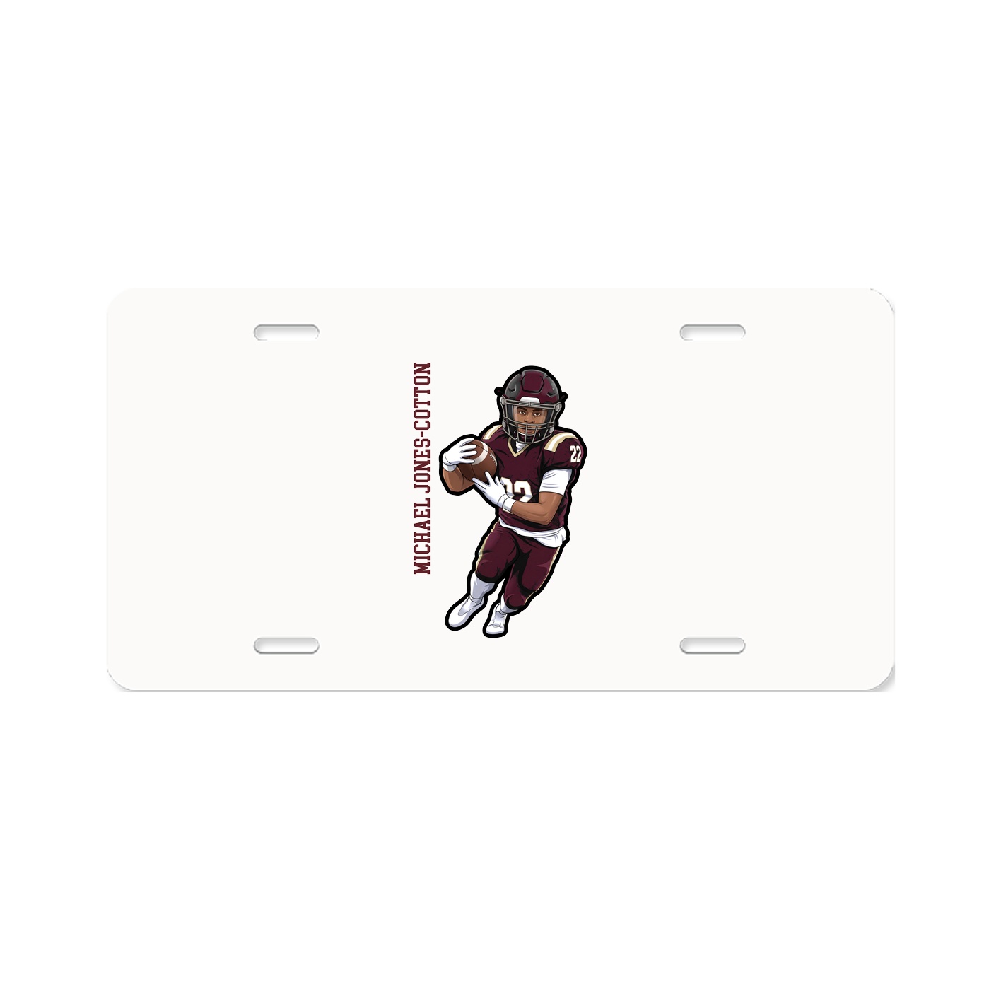 License Plate — Name Vertical in Classic