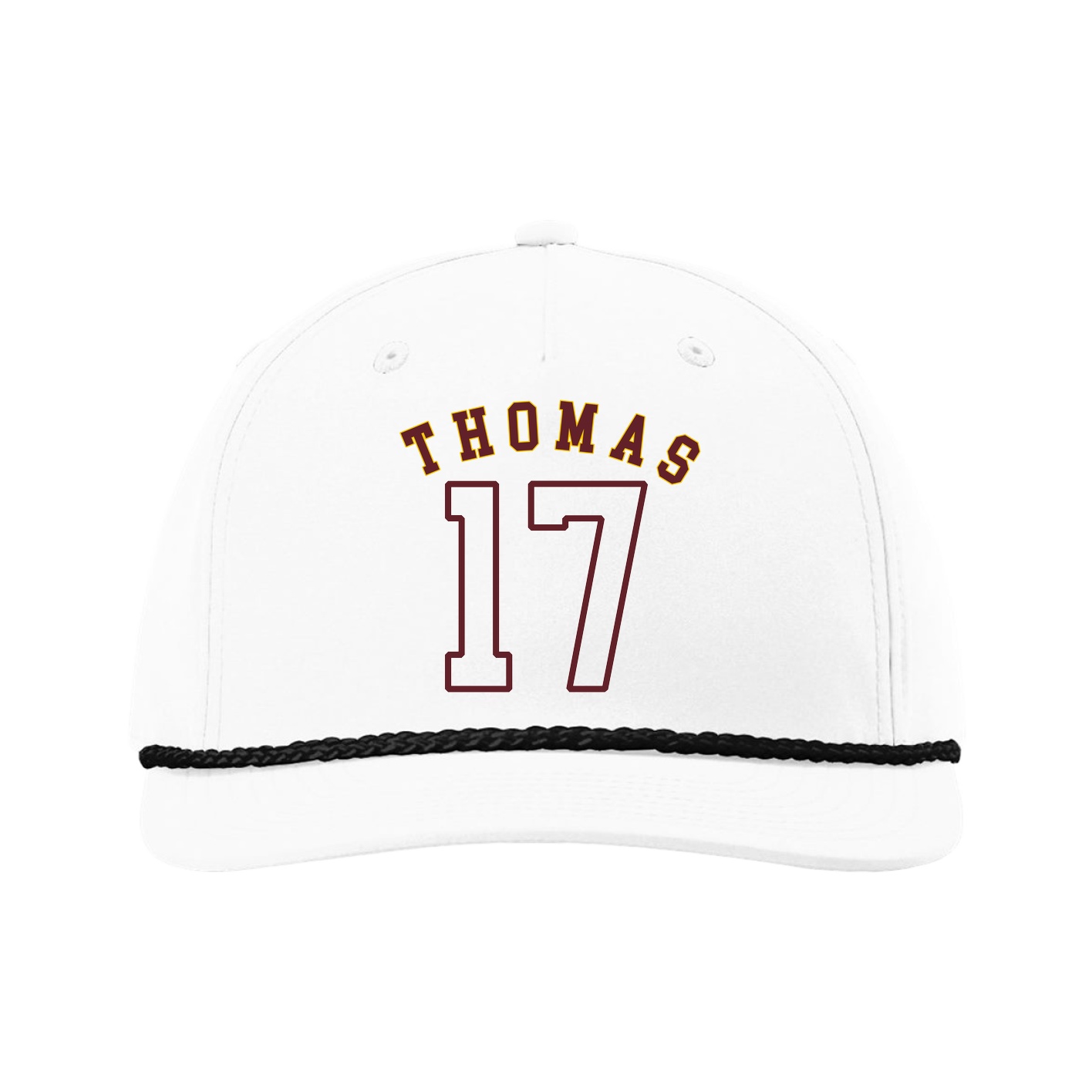 Five-Panel Classic Rope Cap — Shirsey Arch in White