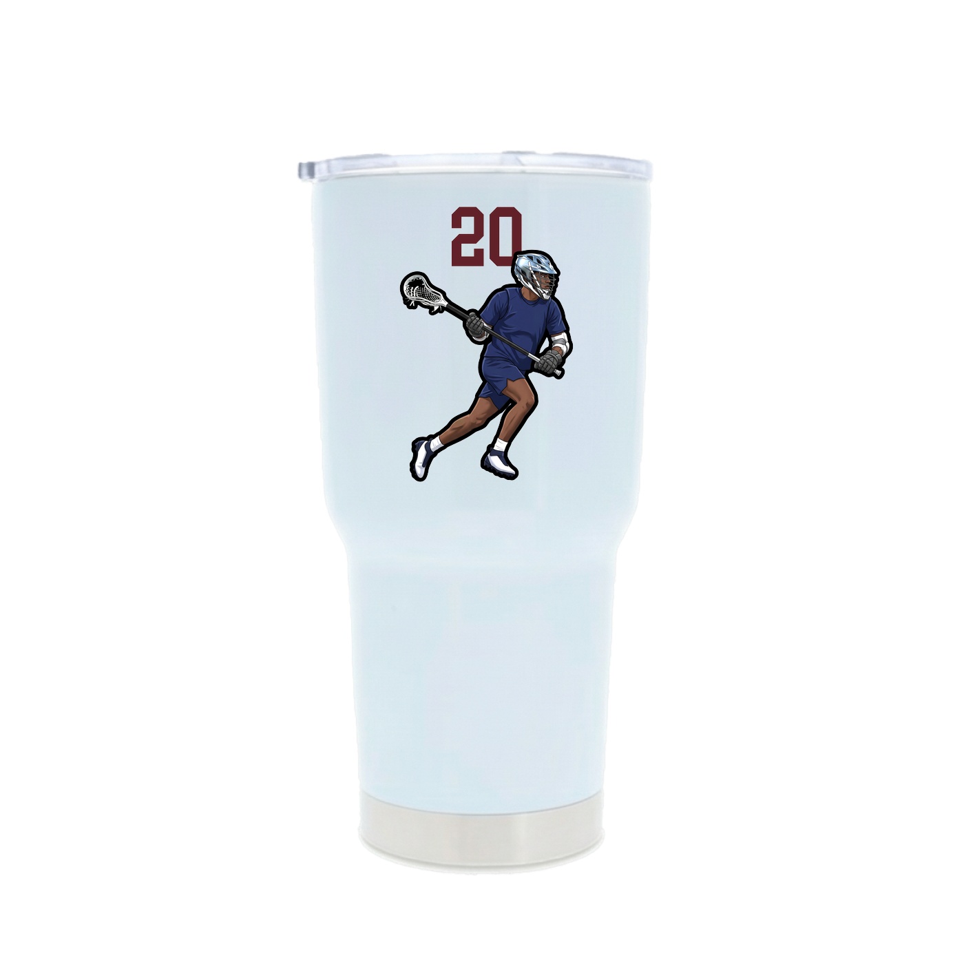 30oz Stainless Steel Tumbler — Number Top in White